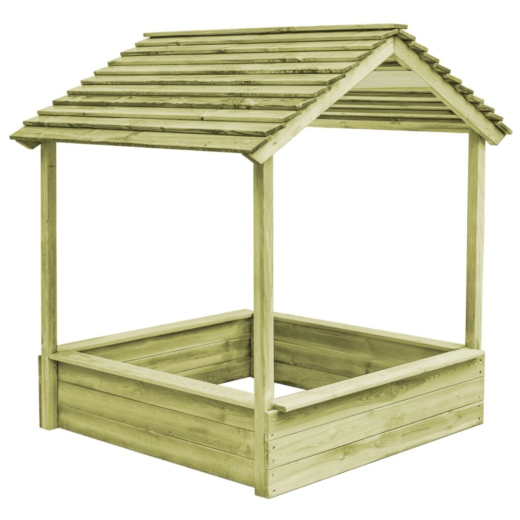 Simple Wooden Playhouse With Sandbox 