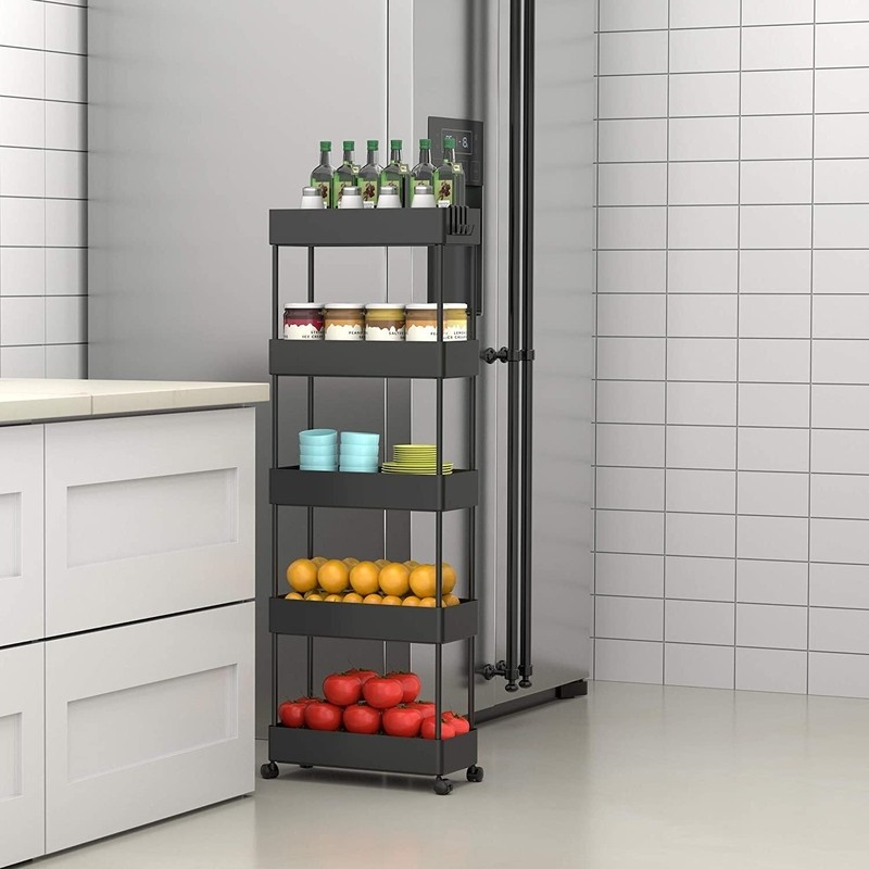 Slim kitchen storage cart style cabinet