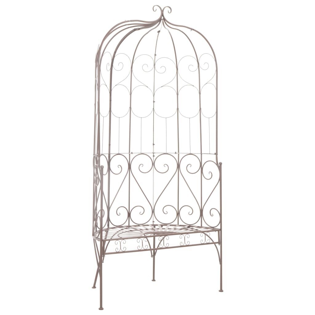 Small Curved Garden Bench Semi enclosed Birdcage