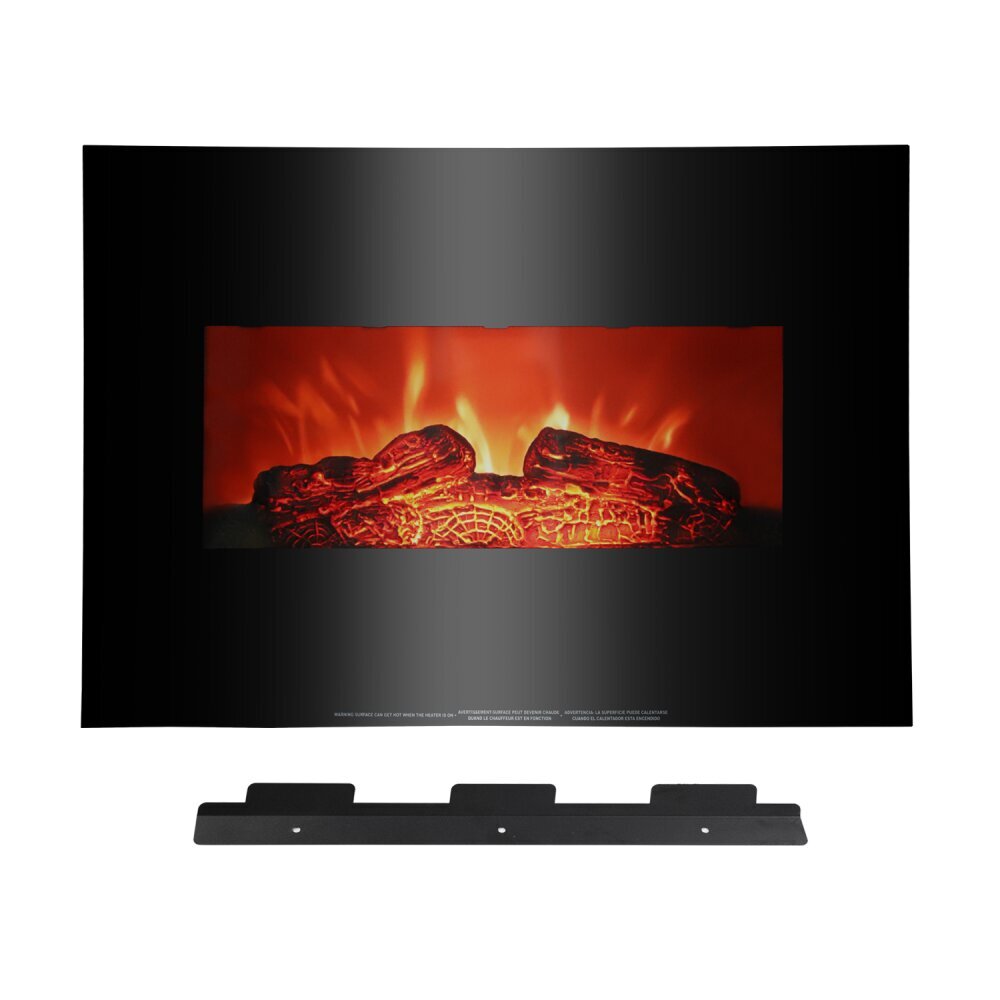 Small Electric Wall Fireplace with Glowing Logs