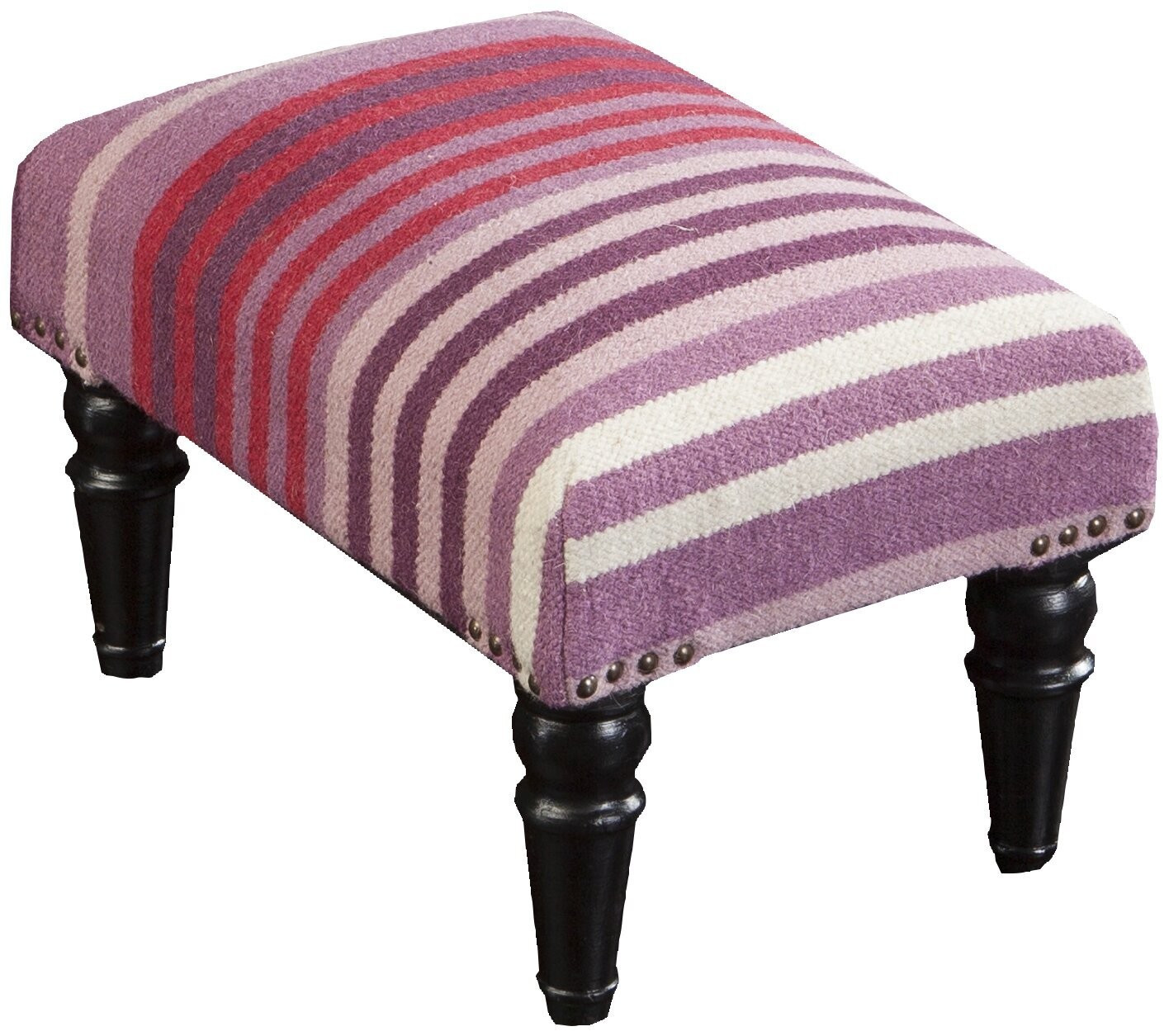 Small footstool with legs in a different material