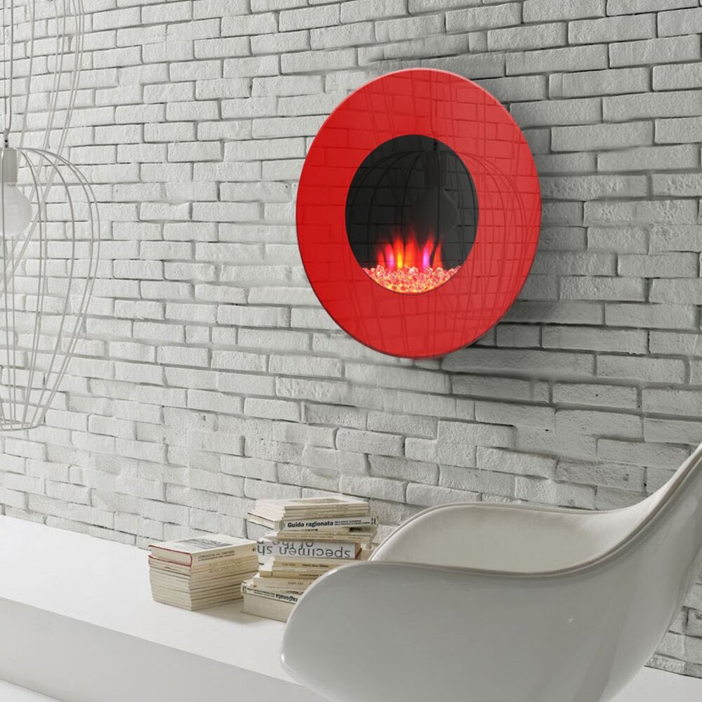 Small Round Wall Mounted Electric Fireplace