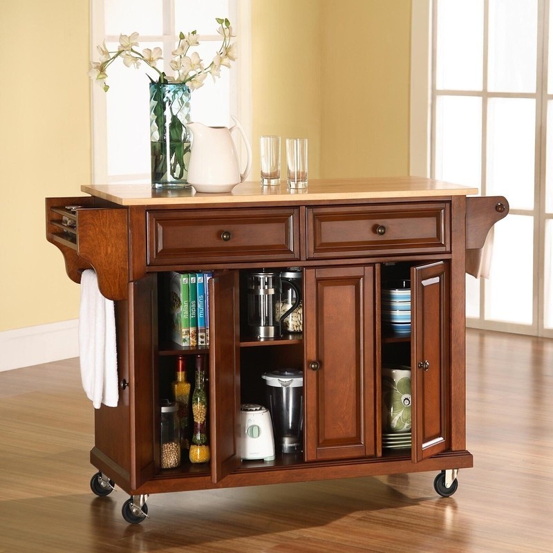 Solid Wood Large Portable Kitchen Island
