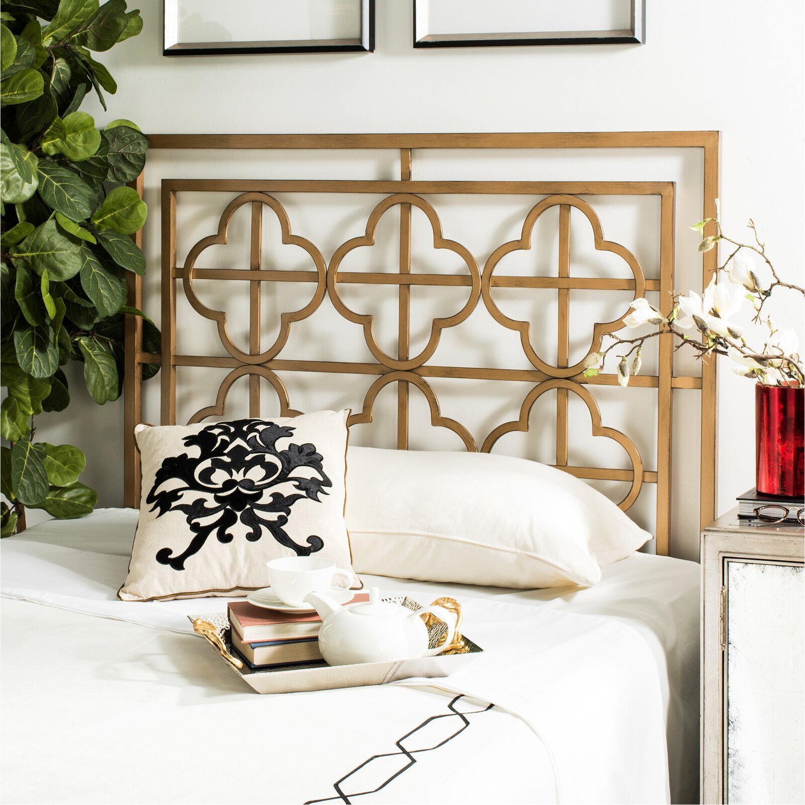 Sophisticated Iron Headboard Queen Size