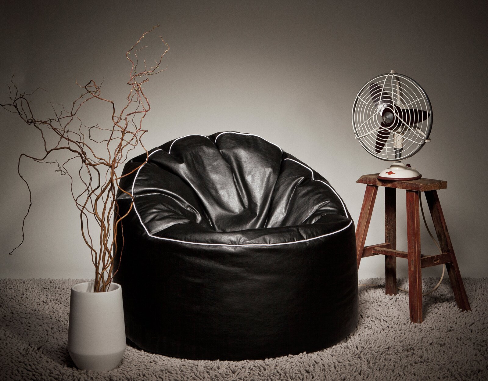Square leather bean bag