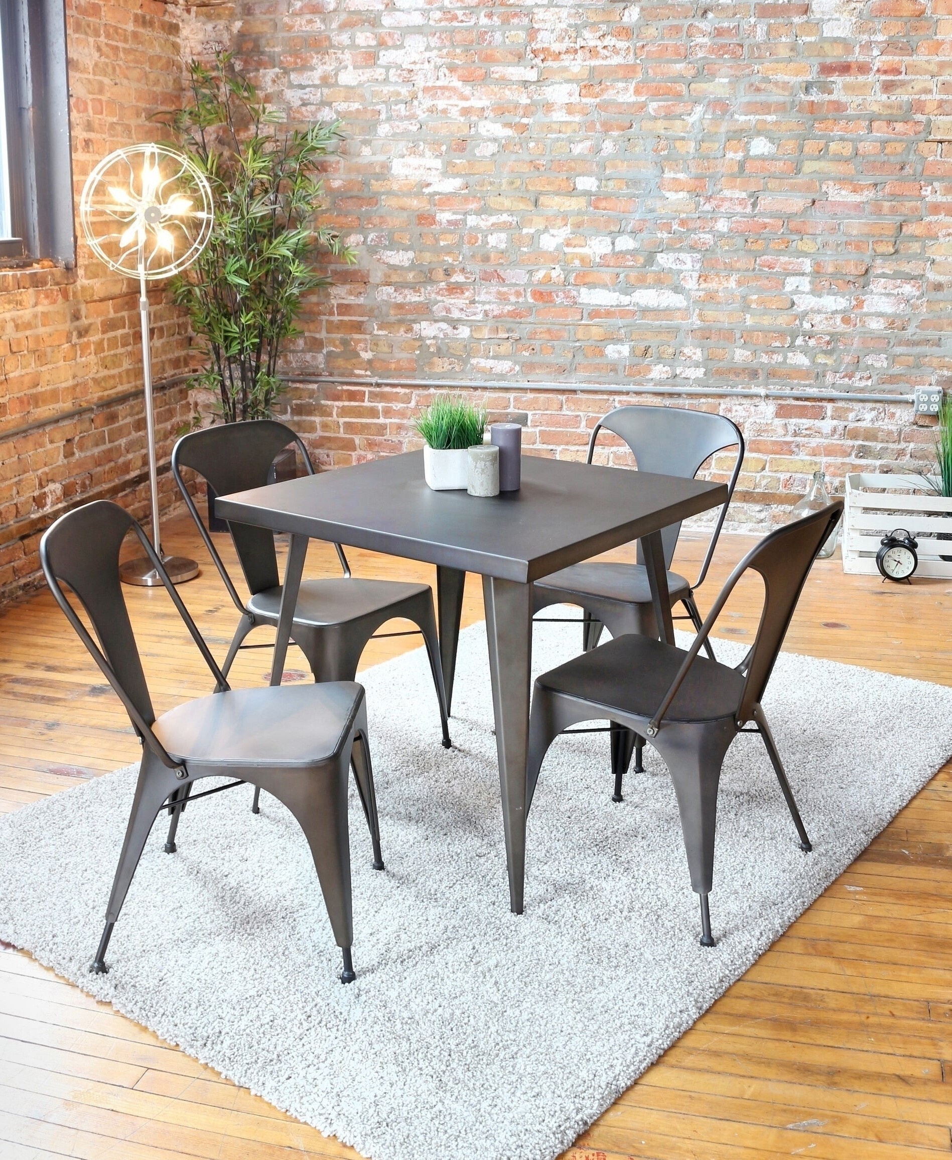 Square Metal Top Dining Room Table