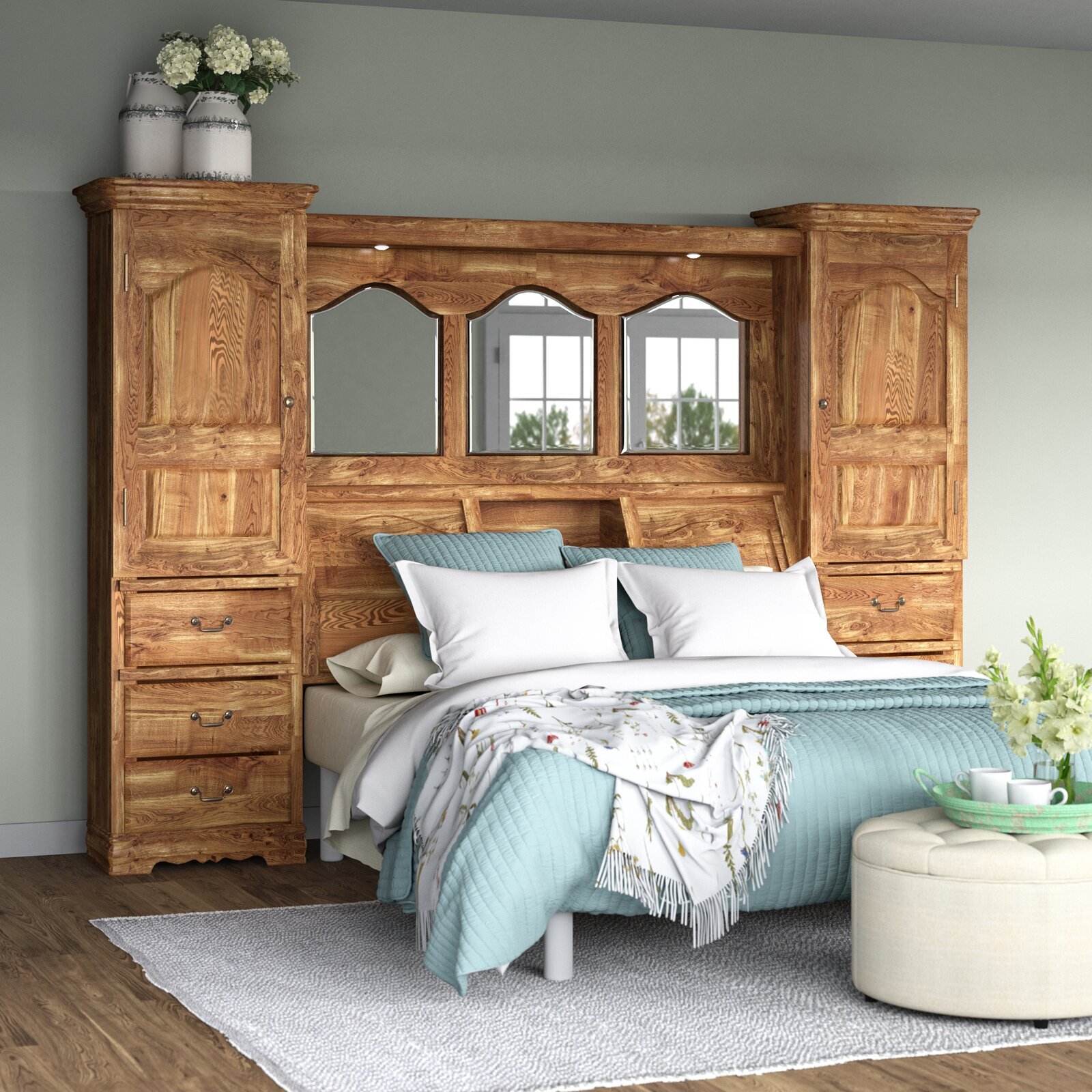 King storage deals bed with headboard