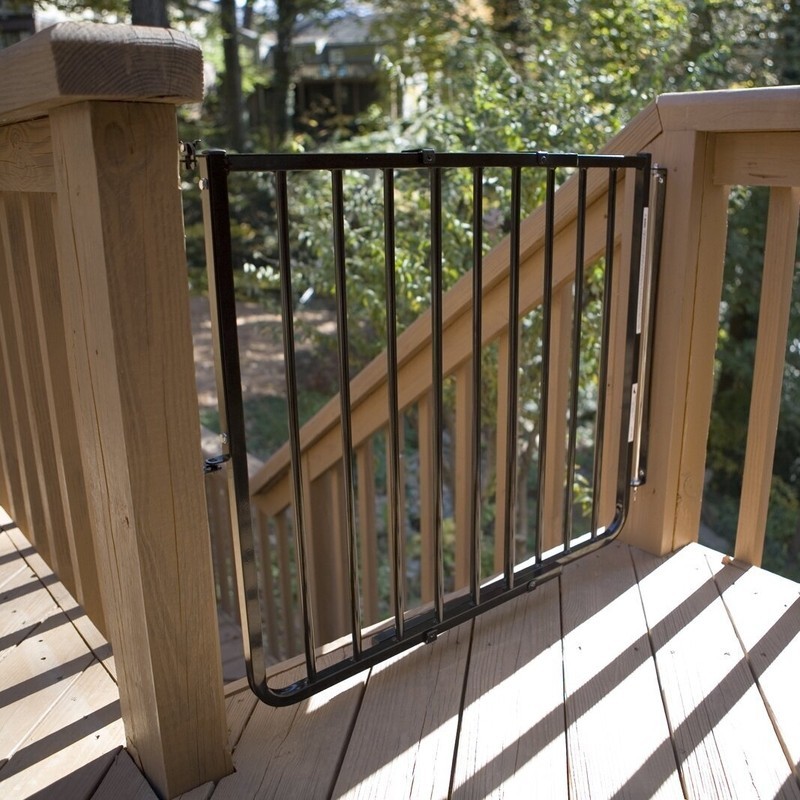 Strong Metal Dog Gate for Deck Stairs