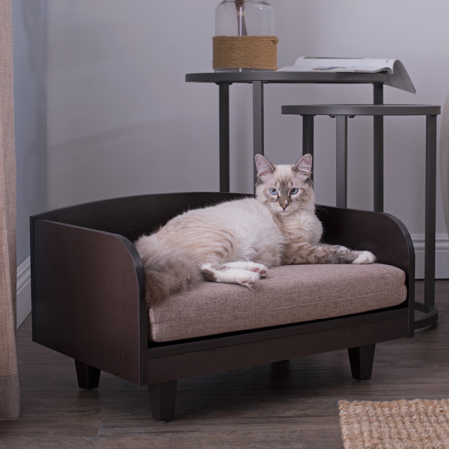 Stylish outdoor dog sofa in an indoor furniture design