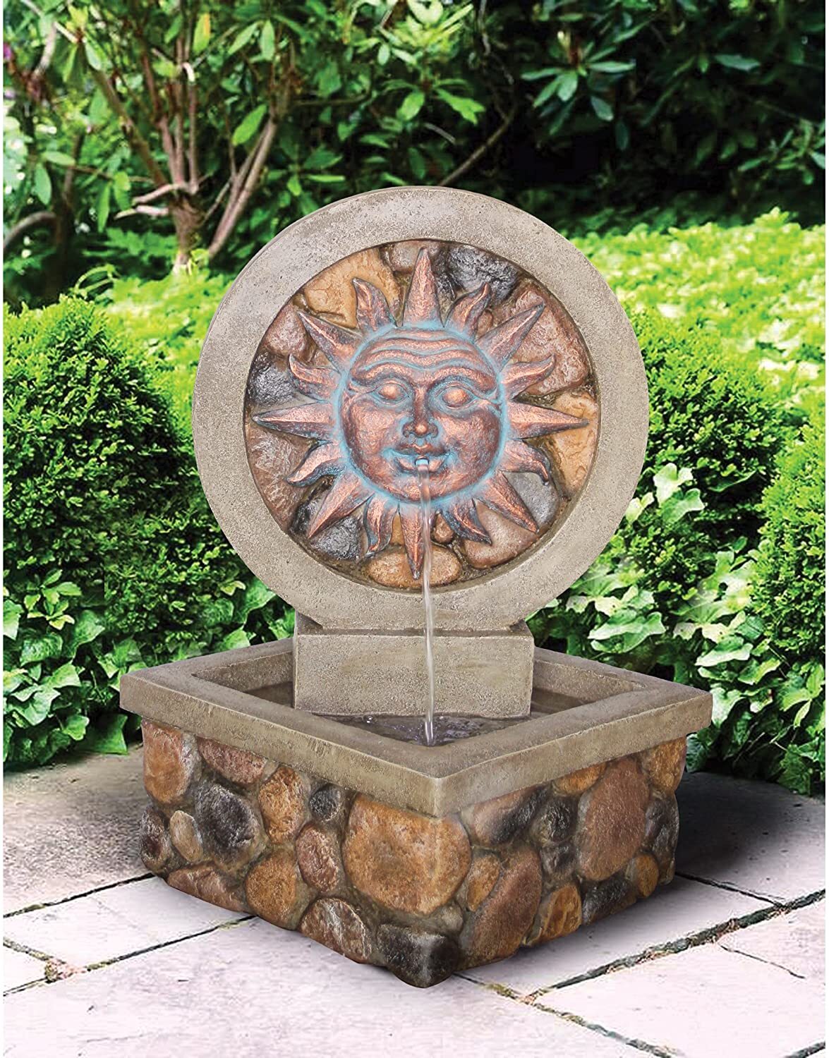 Sun Face Outdoor Corner Fountain