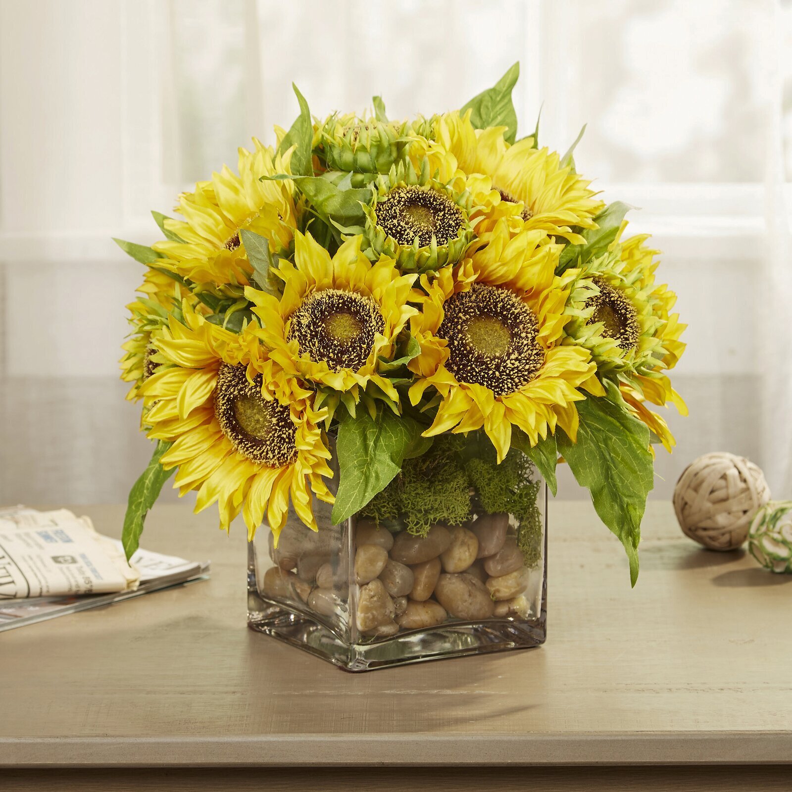 Sunflower centerpieces for dining table