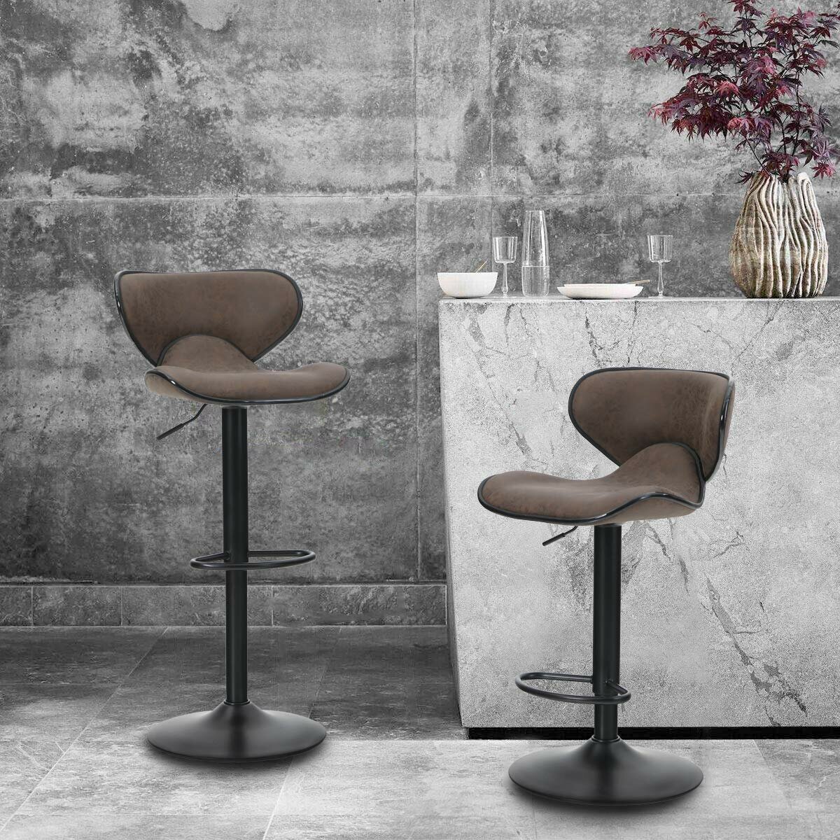 Supportive Swivel Leather Counter Stools