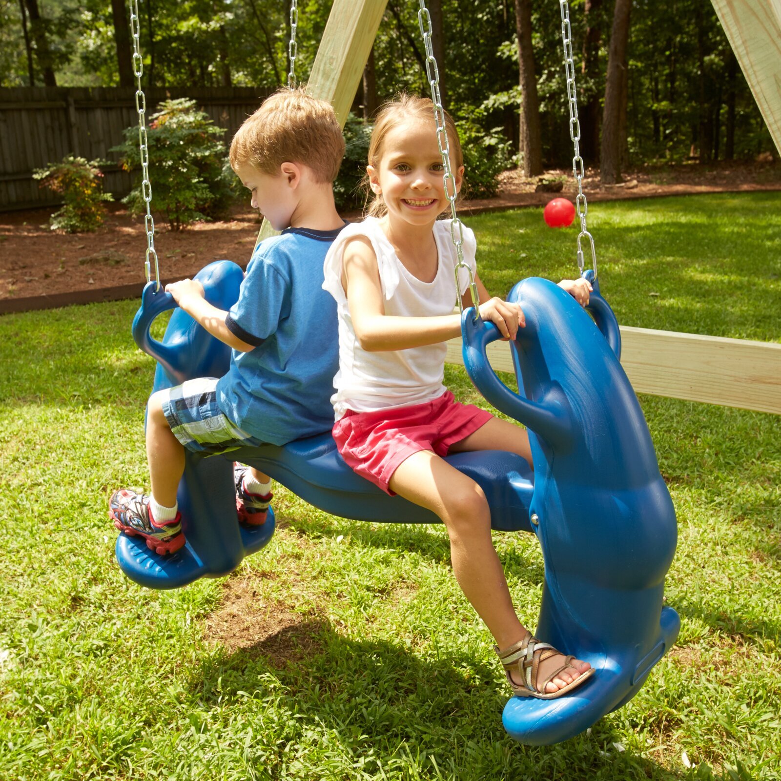 New Childrens Kids Swing Seat Safe Garden Plastic Strong Rope Chair Hook Outdoor
