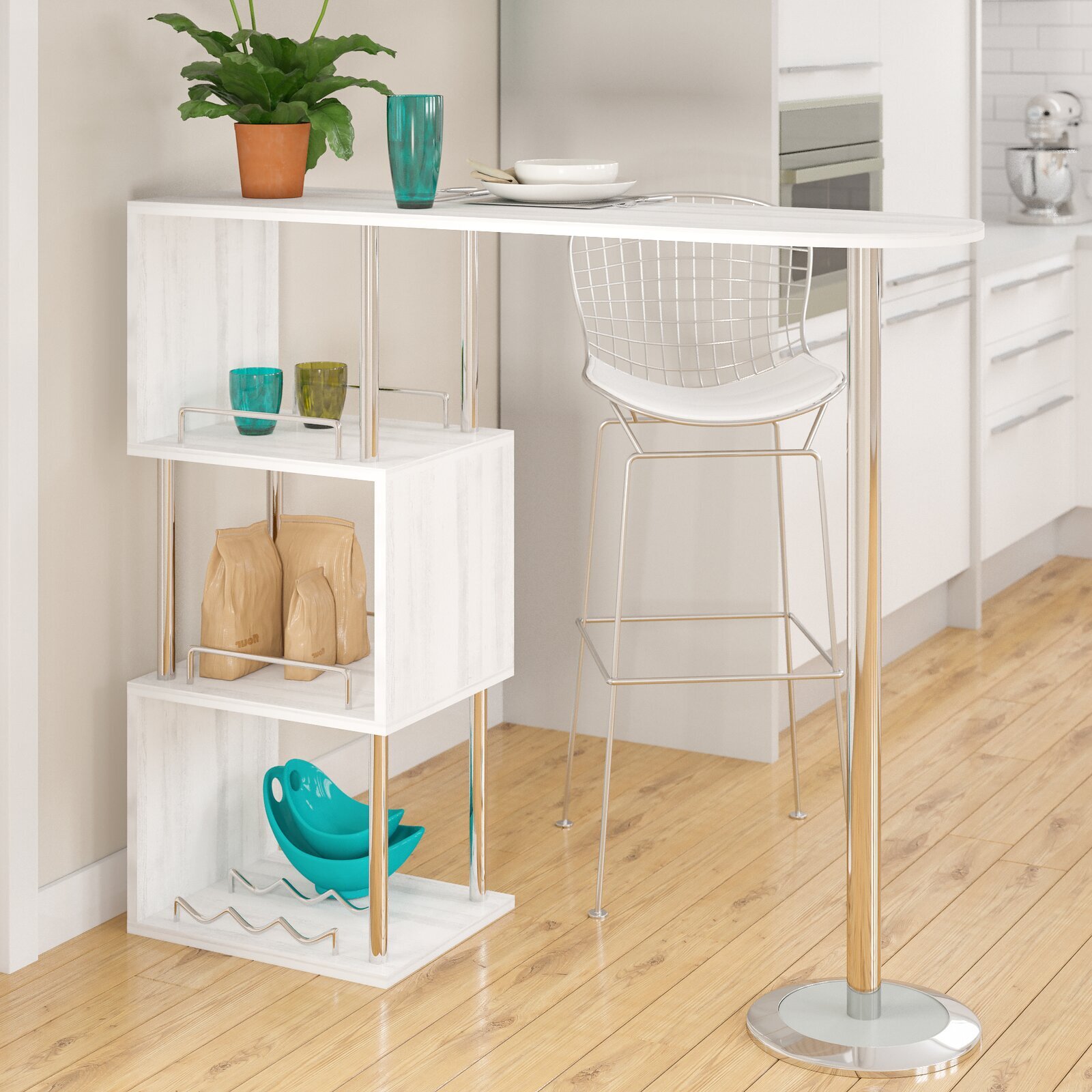 Tall Designer Table With Storage Underneath