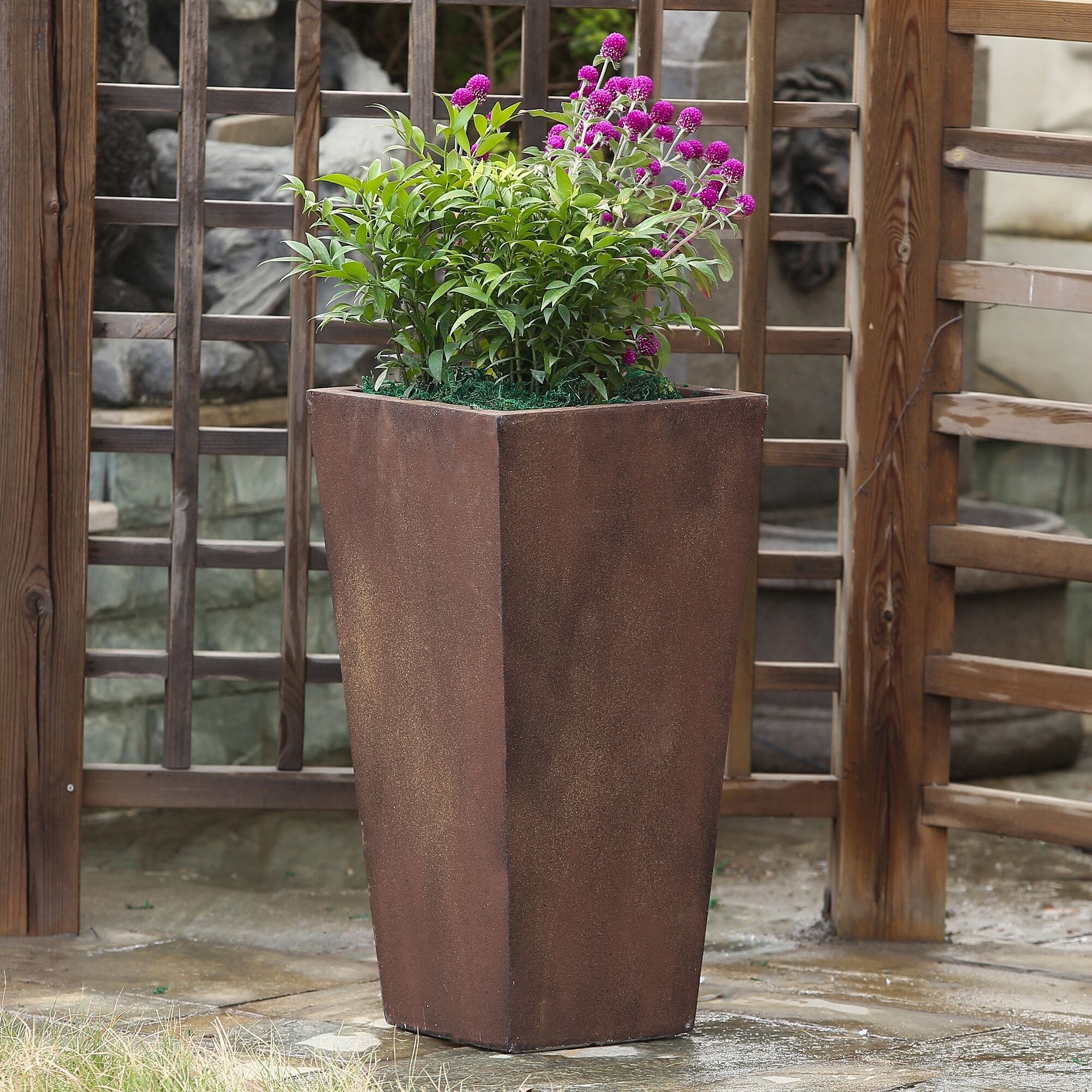 Tall outdoor ceramic planters