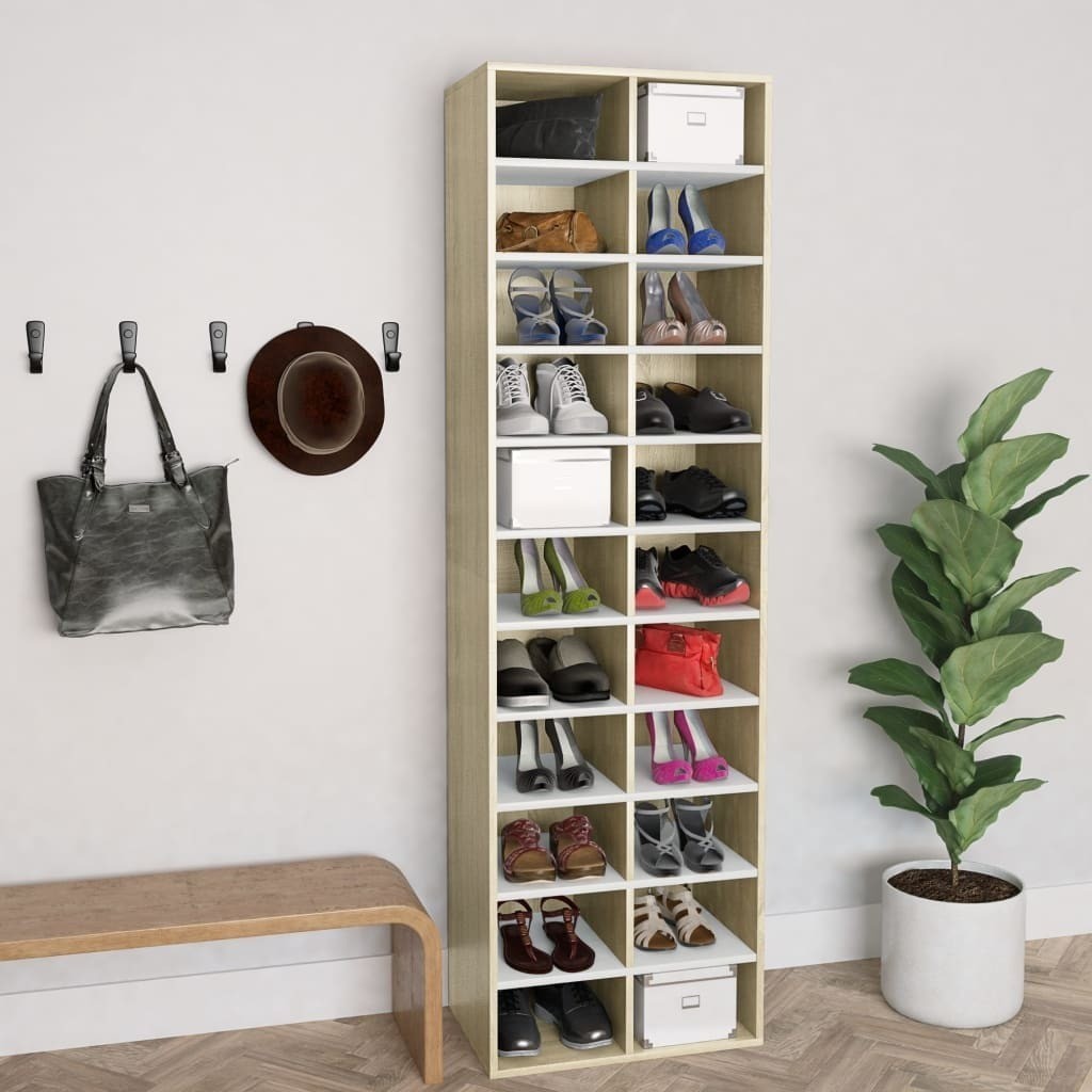 Tall Skinny Shoe Rack With Cubby Holes