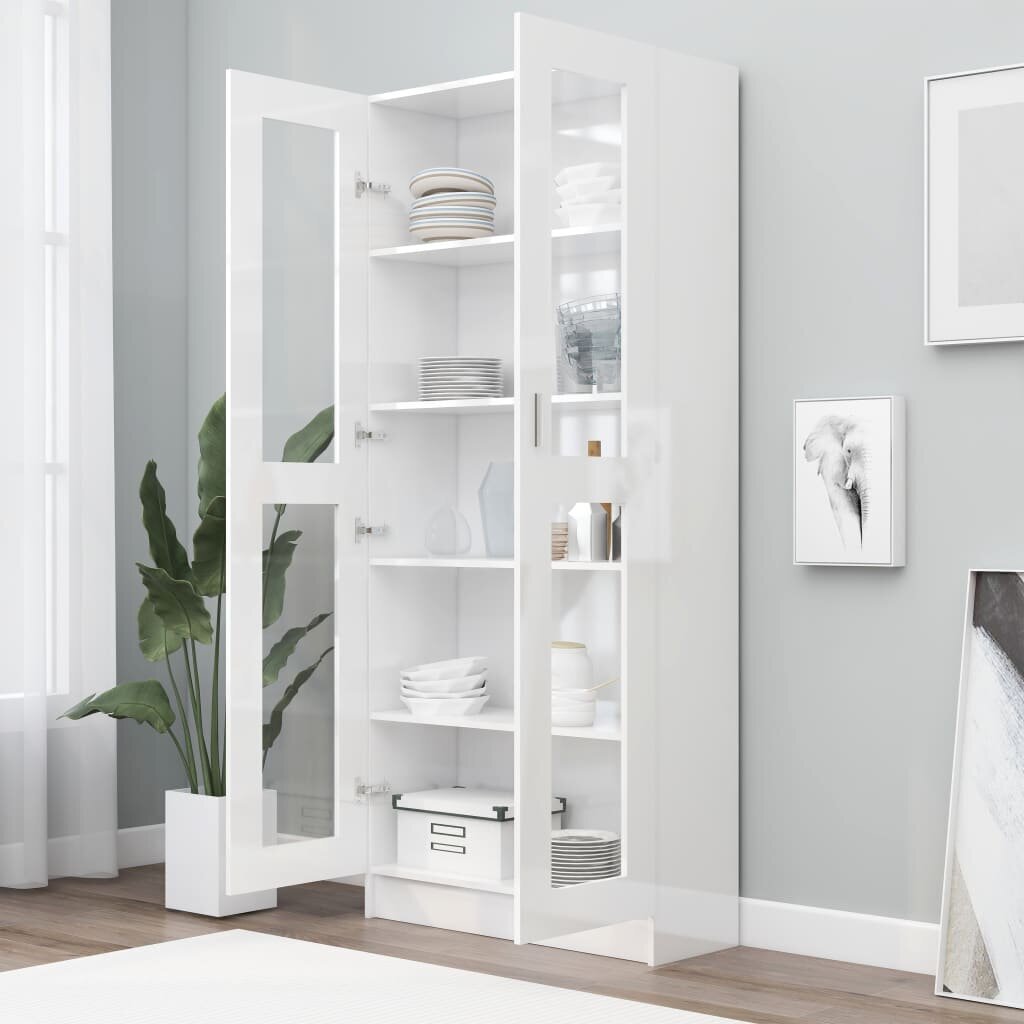 Tall White Bookcase With Glass Doors