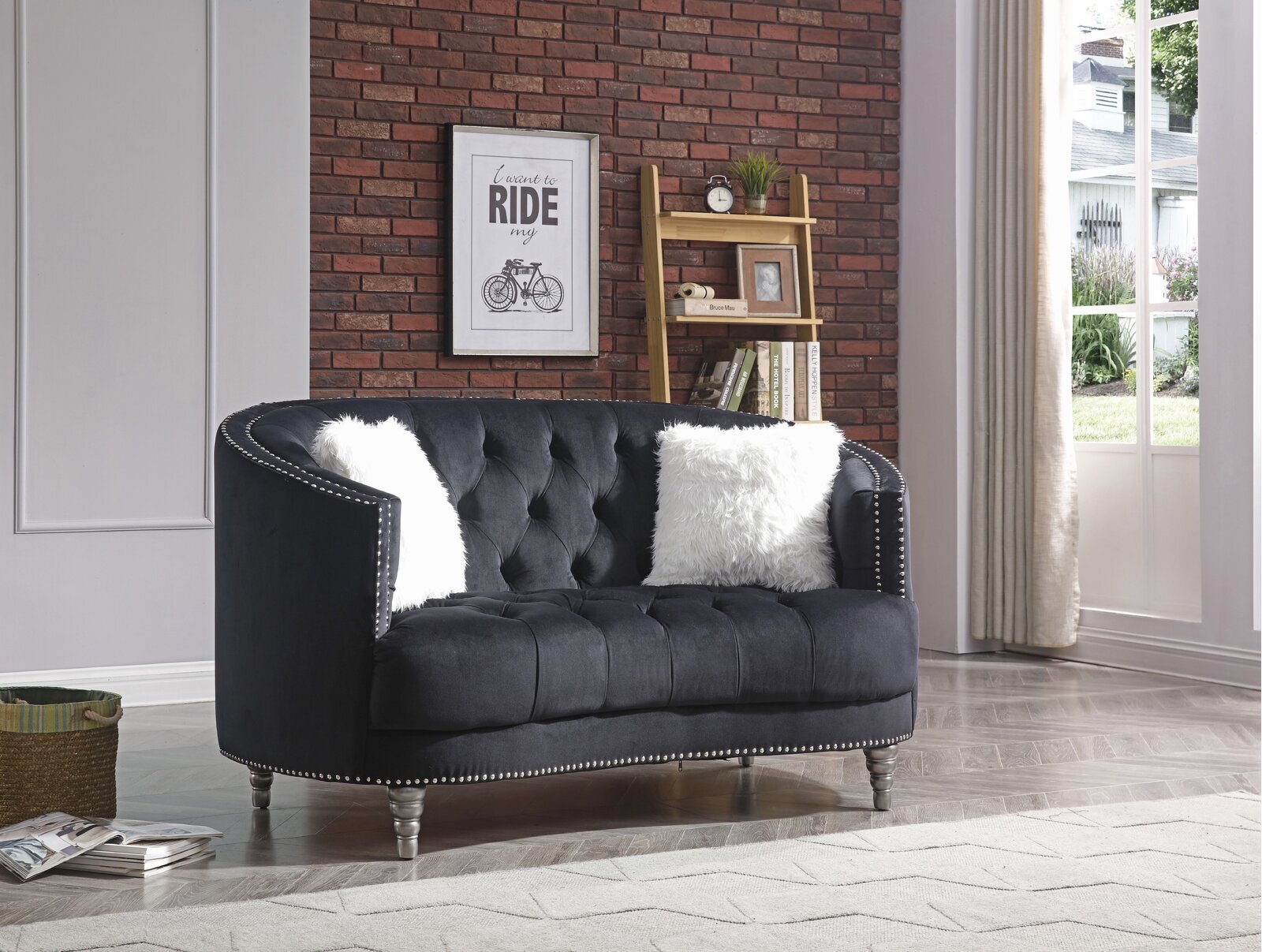 Curved loveseats store for small spaces