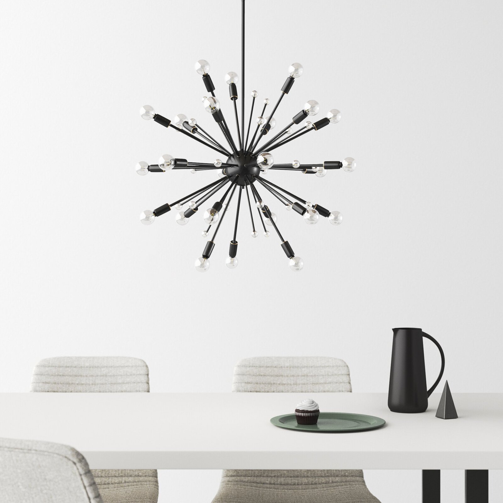 The trendy starburst adjustable and retractable pendant light