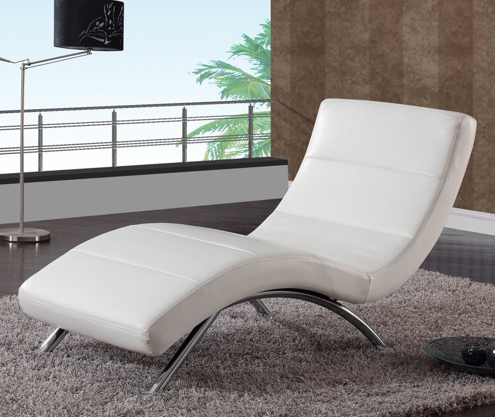 Top 15 of white leather chaise lounges 1