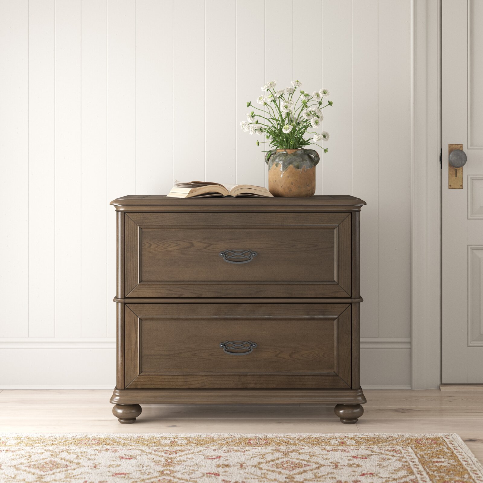 Traditional Solid Wood File Cabinet