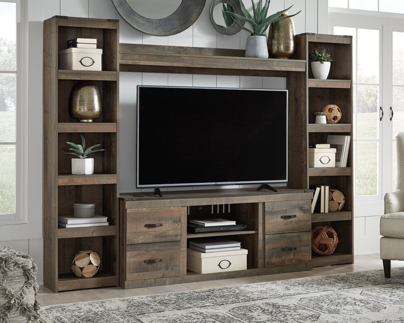 TV cabinet with vertical storage