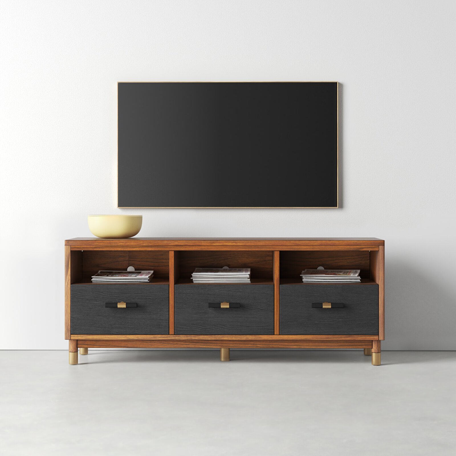 Tv Stand Metal and Wood With Drawers