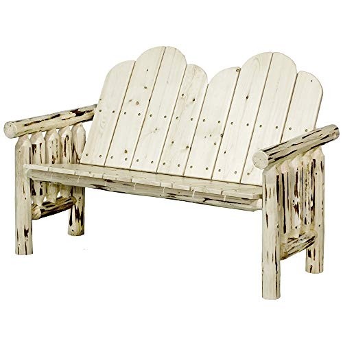 Two Person Log Bench with Back
