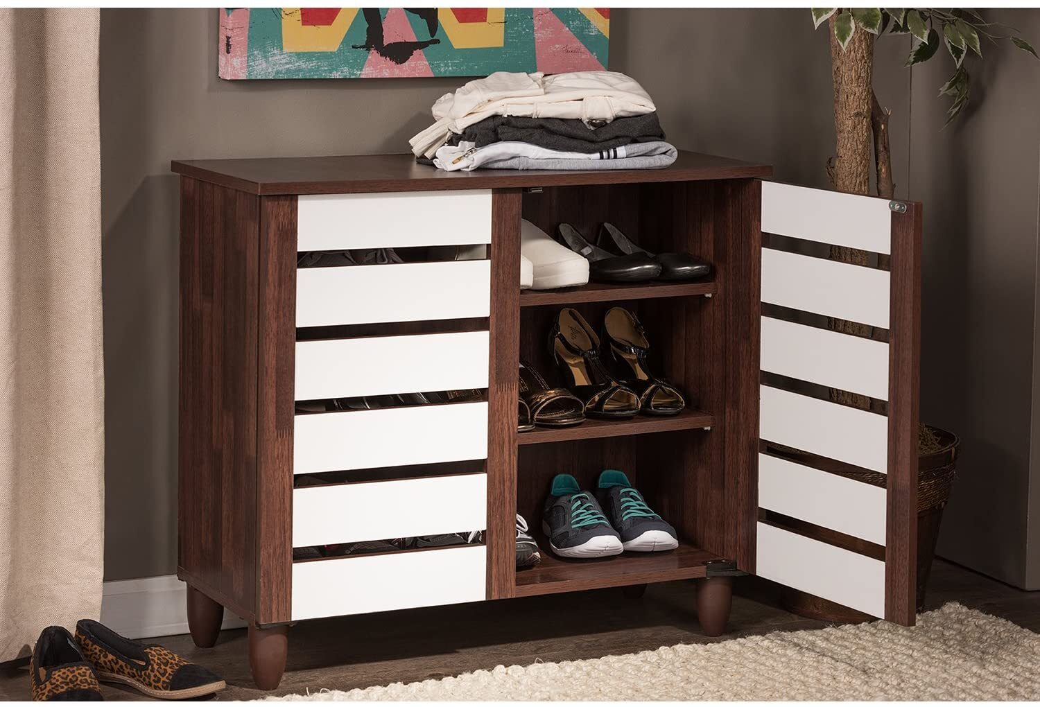 Two Tone Shoe Cabinet