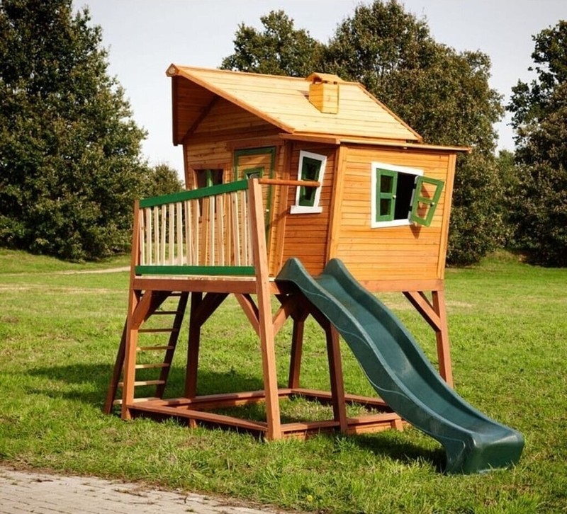Ultimate Outdoor Wooden Playhouse with Slide