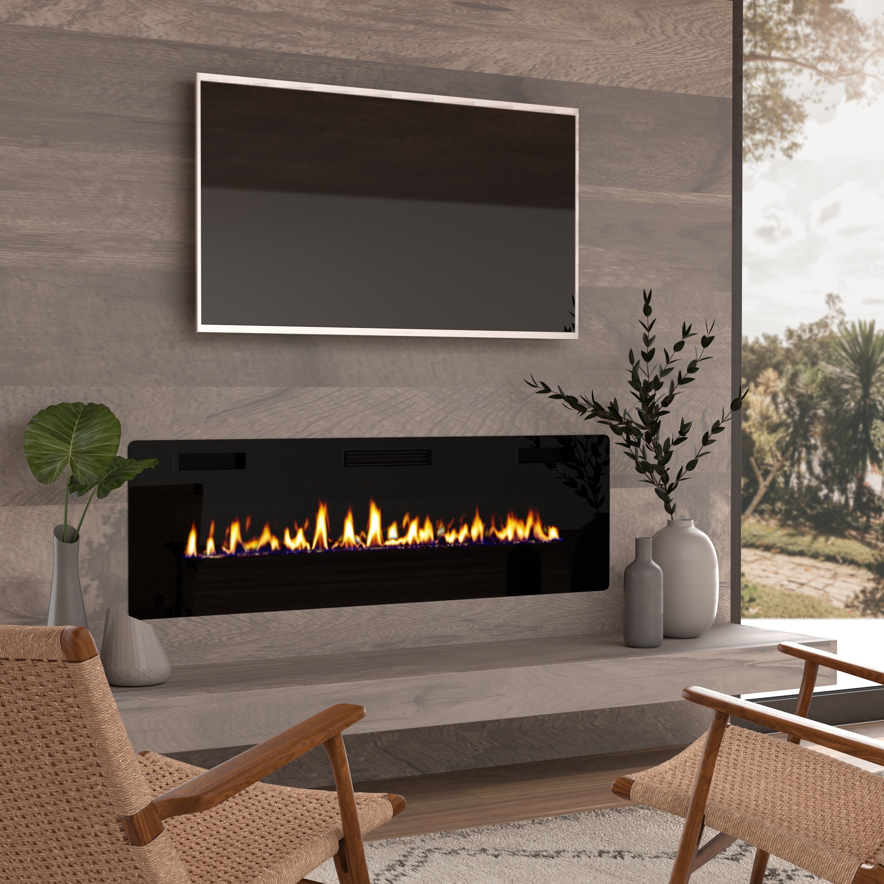 wall mounted tv cabinet with fireplace