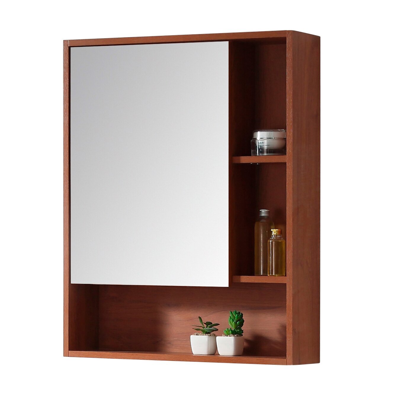 Unique Bathroom Wall Cabinets with Attached Open Shelves