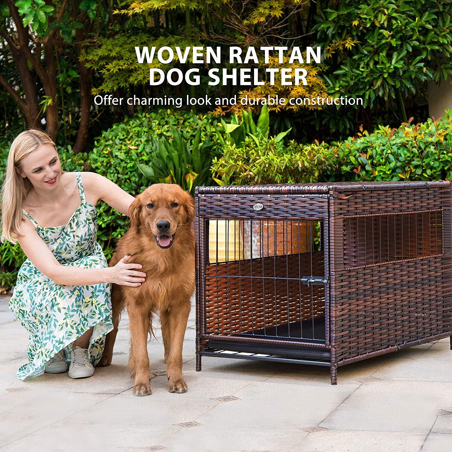 Unique dog crates made of rattan