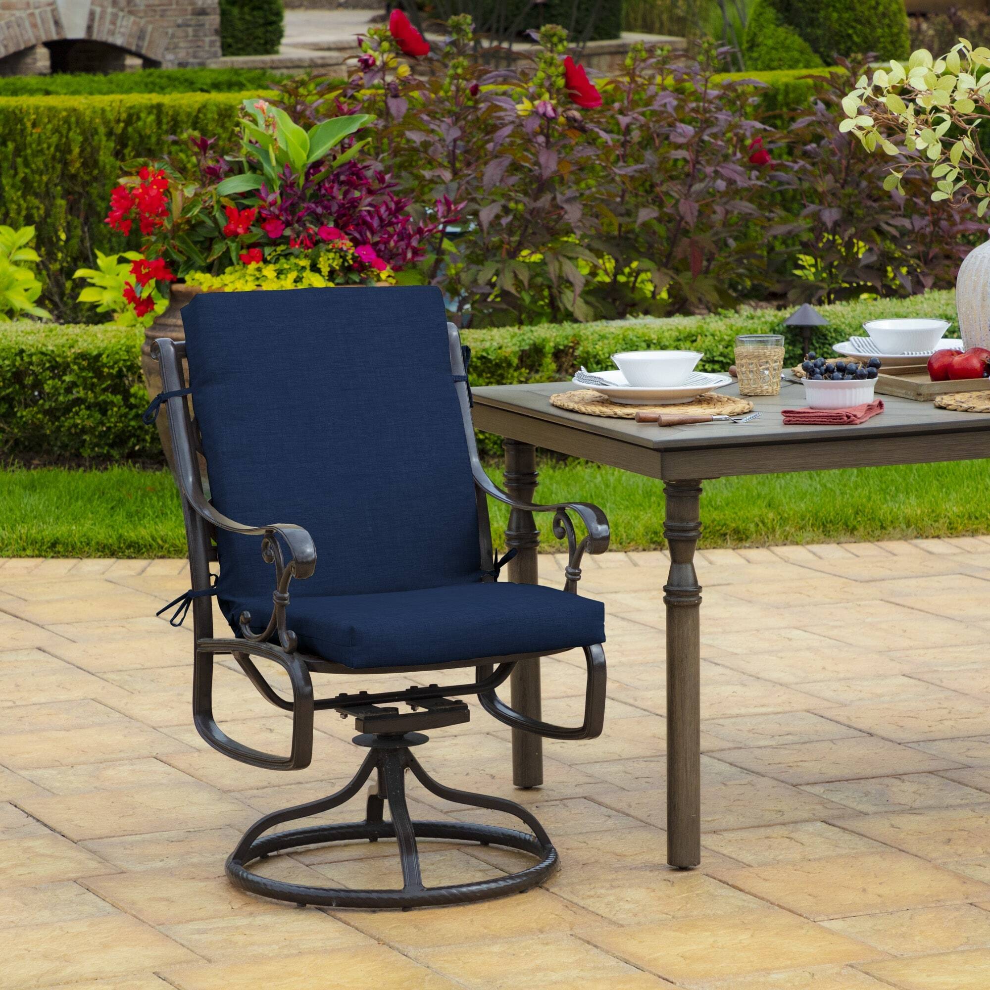 Garden Rocking Deck Chair High Back Chair Outdoor Thick Sun Seat Pad Cushion US 