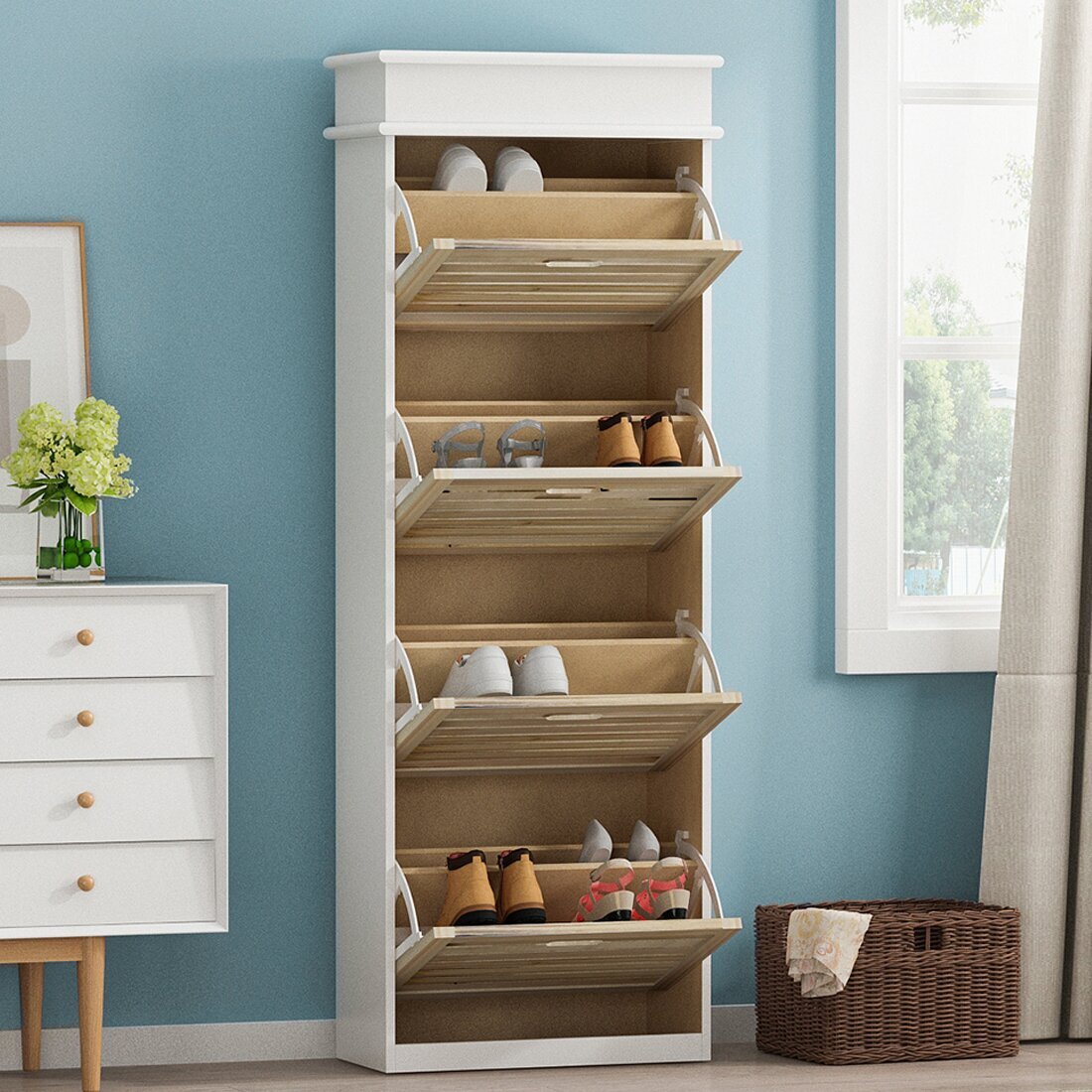 Slim Narrow Shoe Cabinets For Hallway Ideas On Foter   Vertical Shoe Cabinet 1 