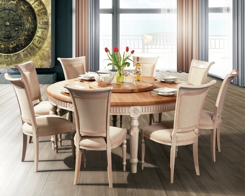 Very Large Round Dining Table With a Classic Design