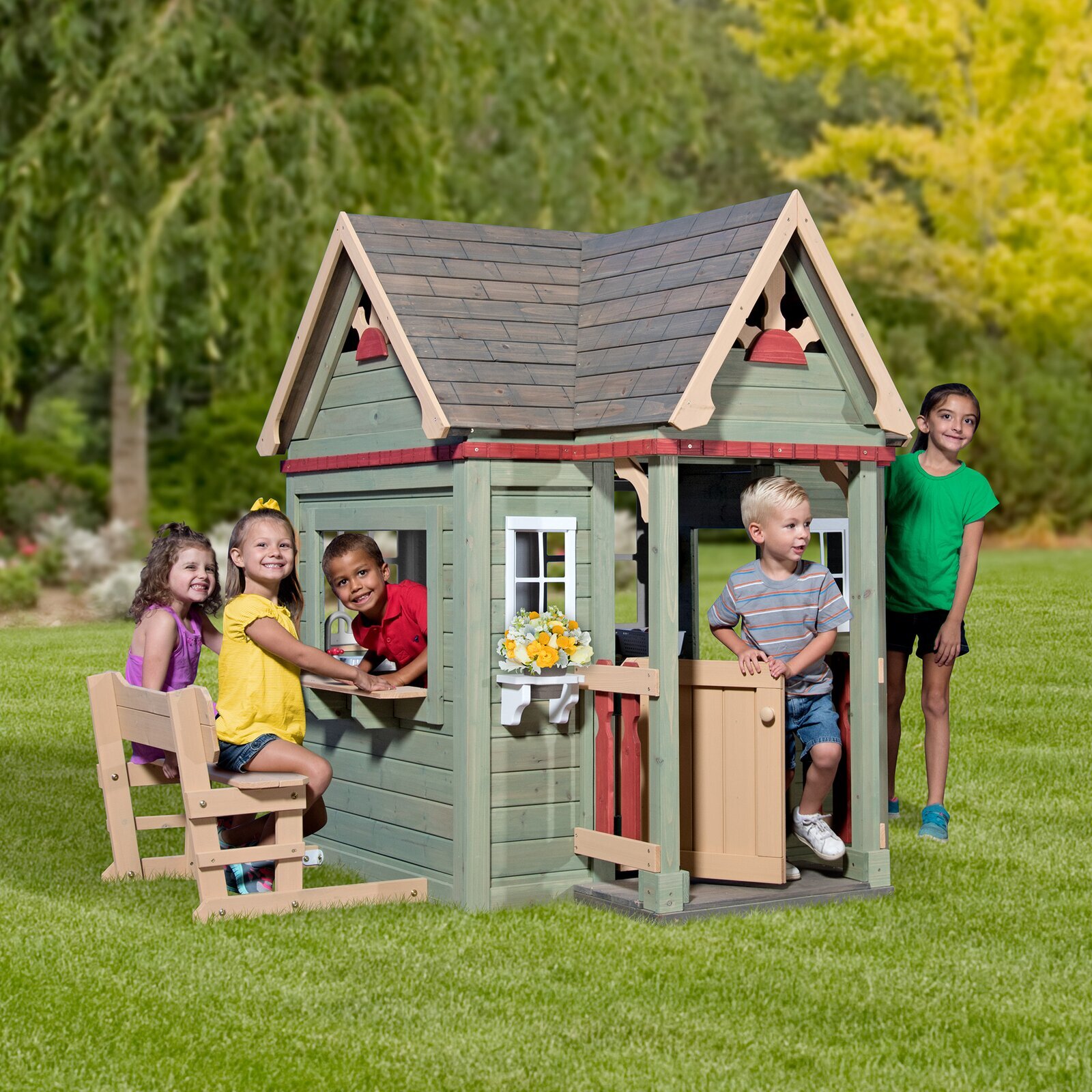 Victorian Style Outdoor Playhouse for Big Kids