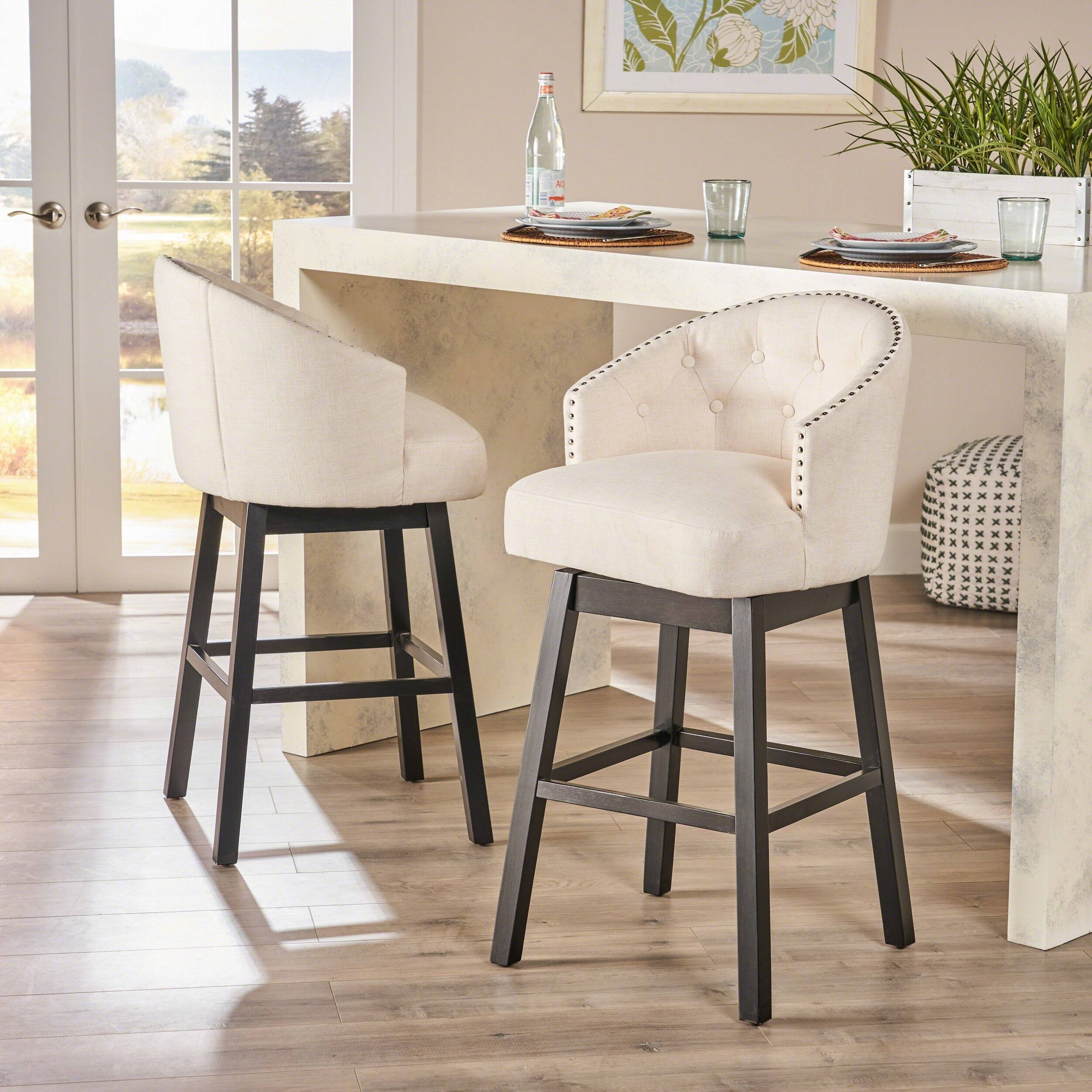 Vintage tufted comfortable bar stools with arms