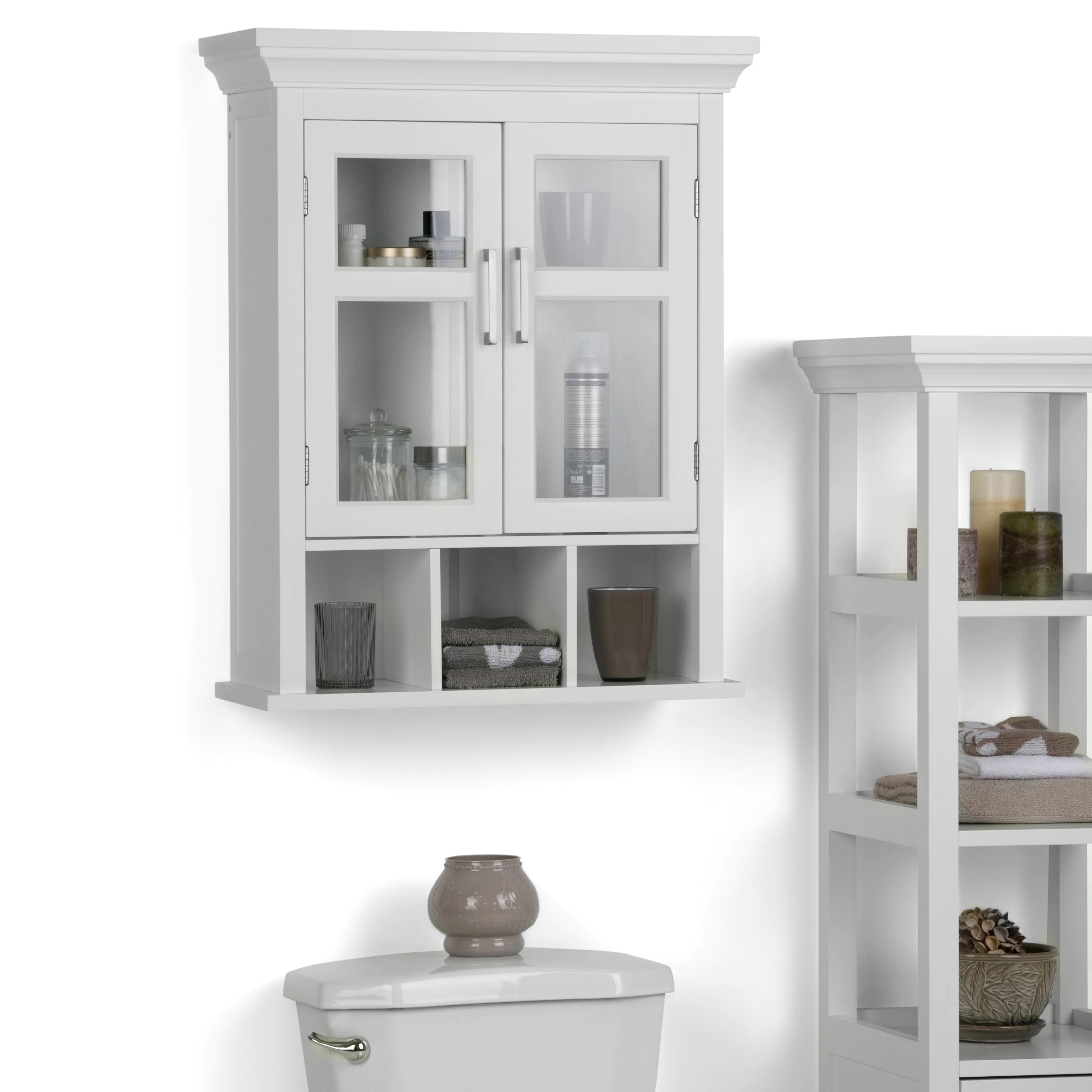 Wall Mounted Bathroom Cabinet Ideas with Cubbies