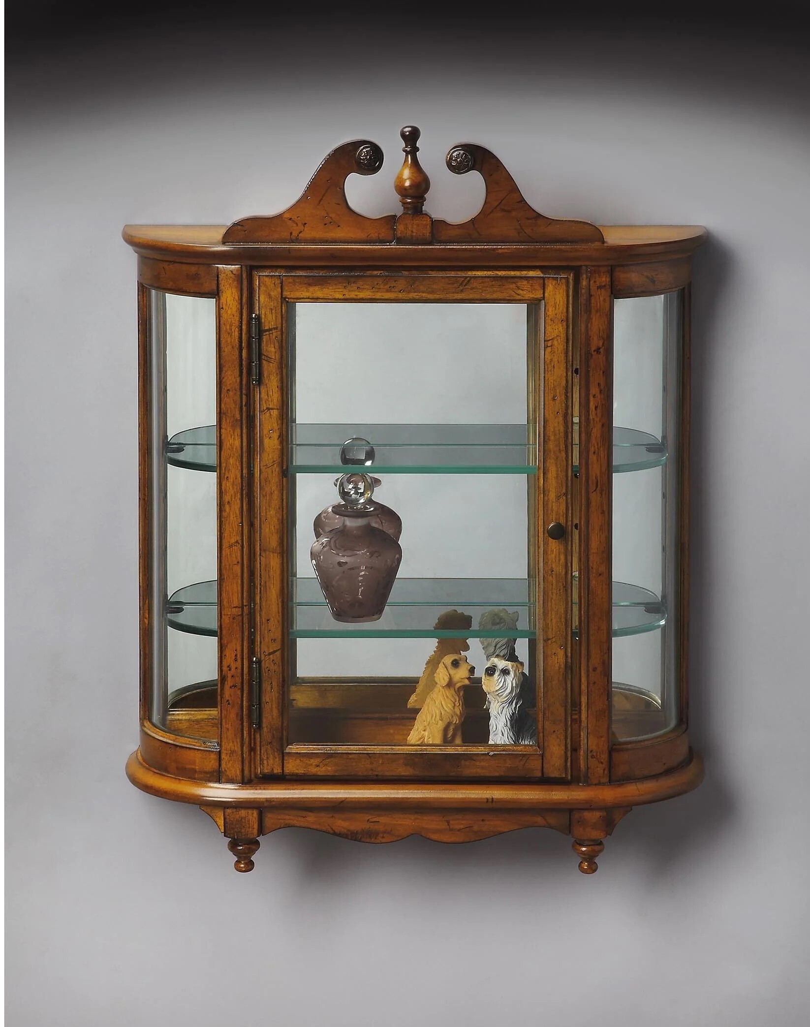 Solid oak curio cabinet for deals sale