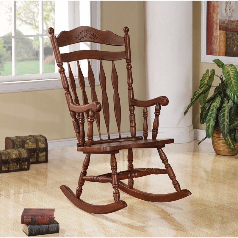 Walnut Engraved Rocking Chair