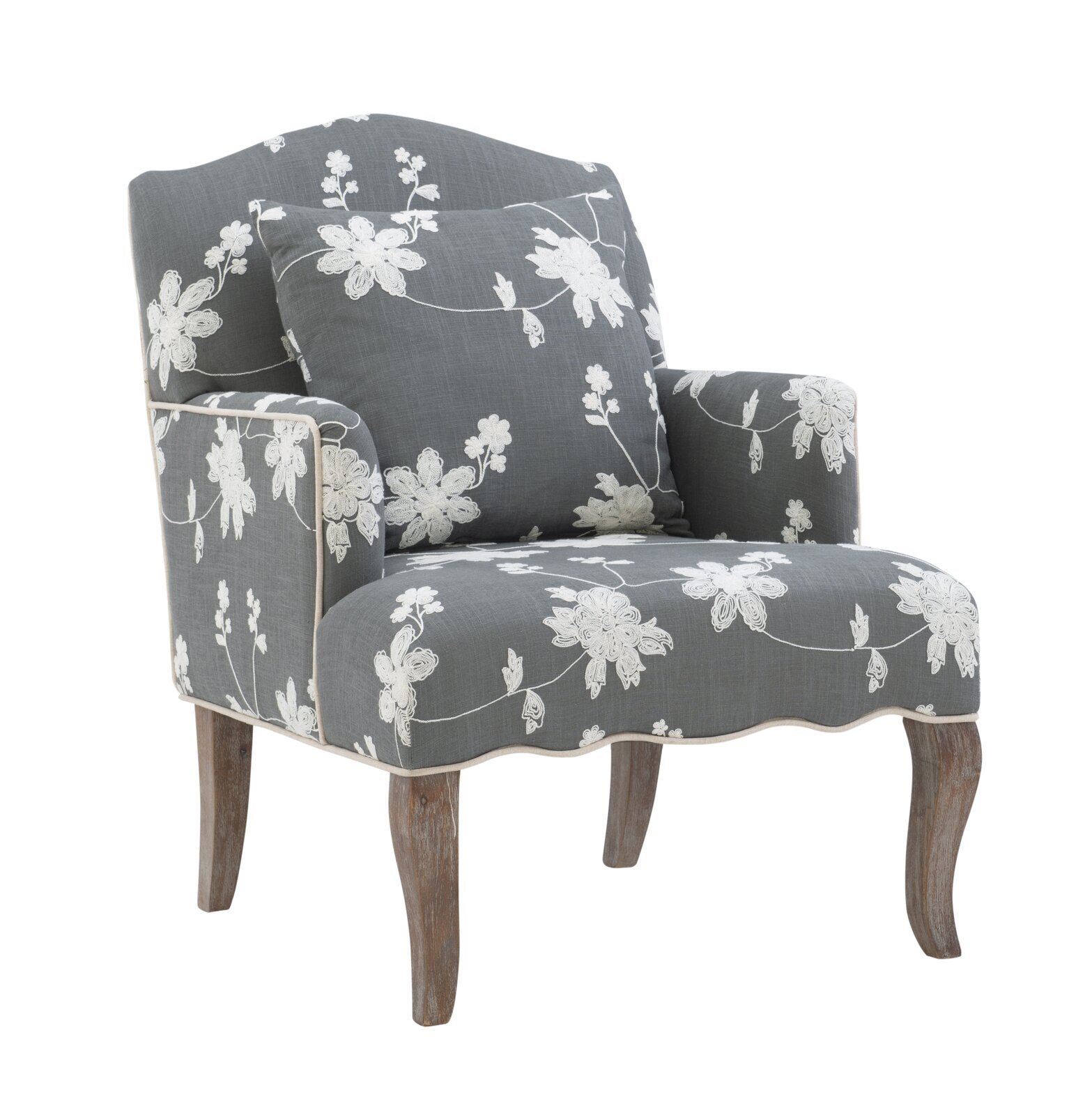 Wavy Antique Cottage Floral Sofa Chair