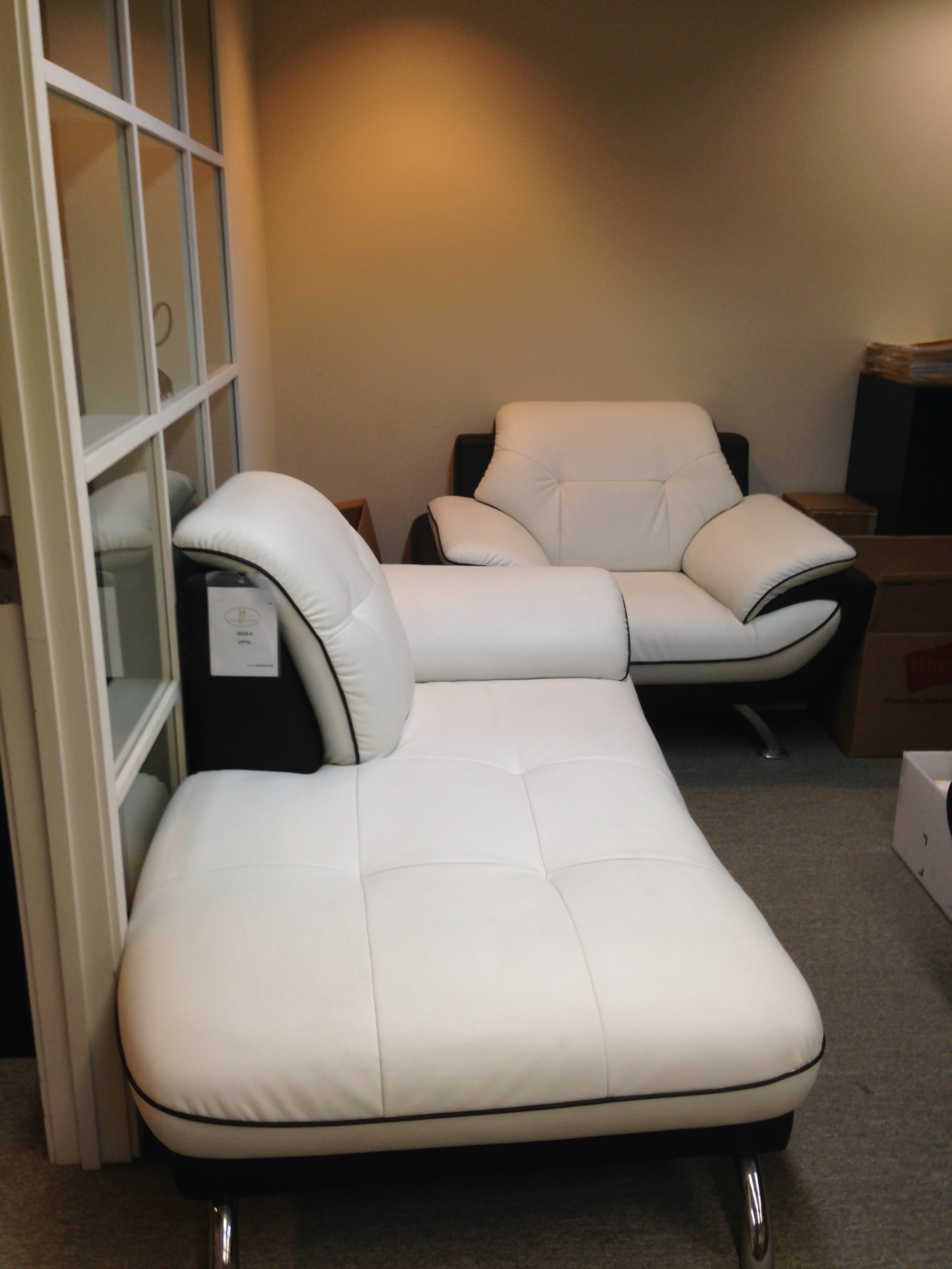 White leather couch and chaise lounge new southern loans