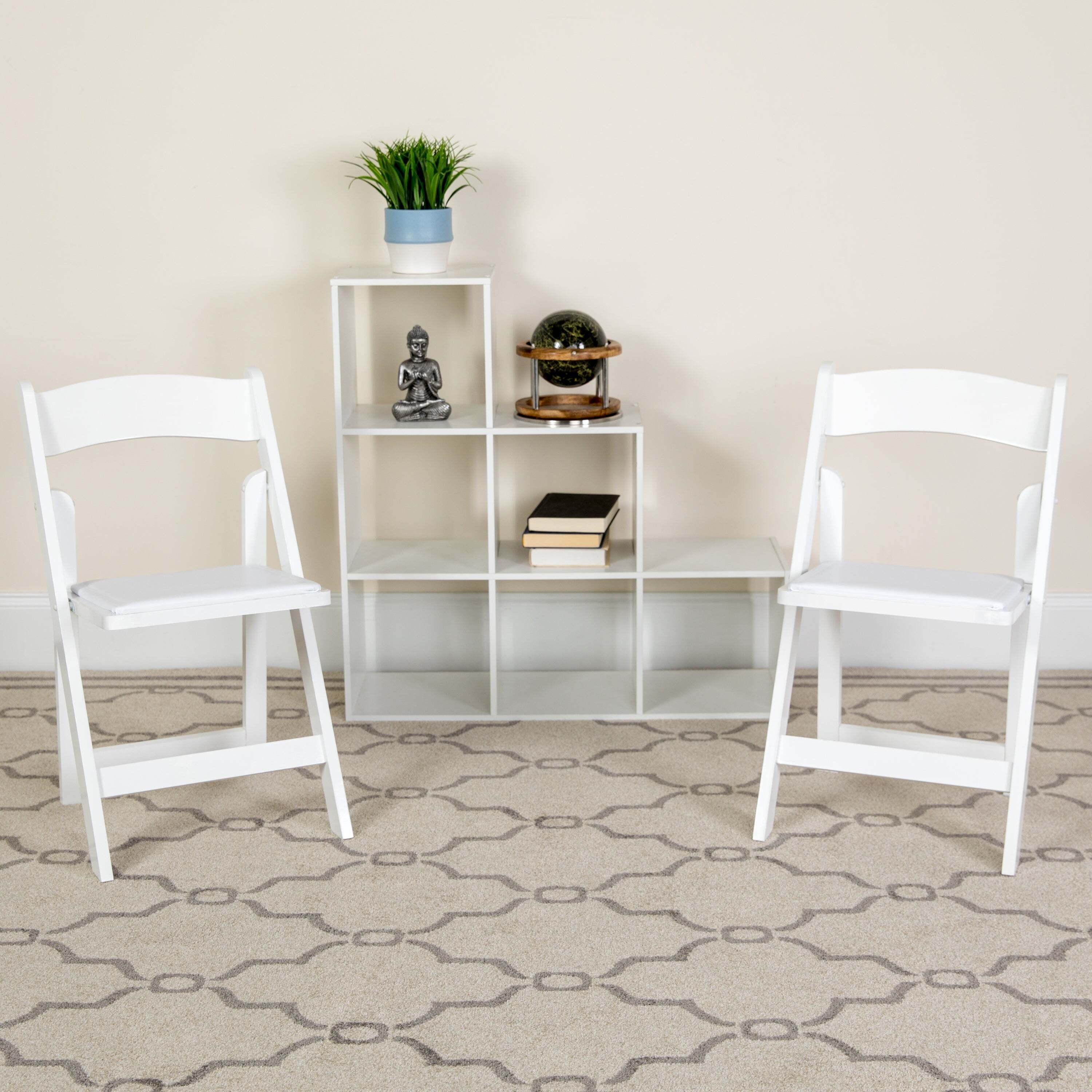 White Modern Folding Chair Set