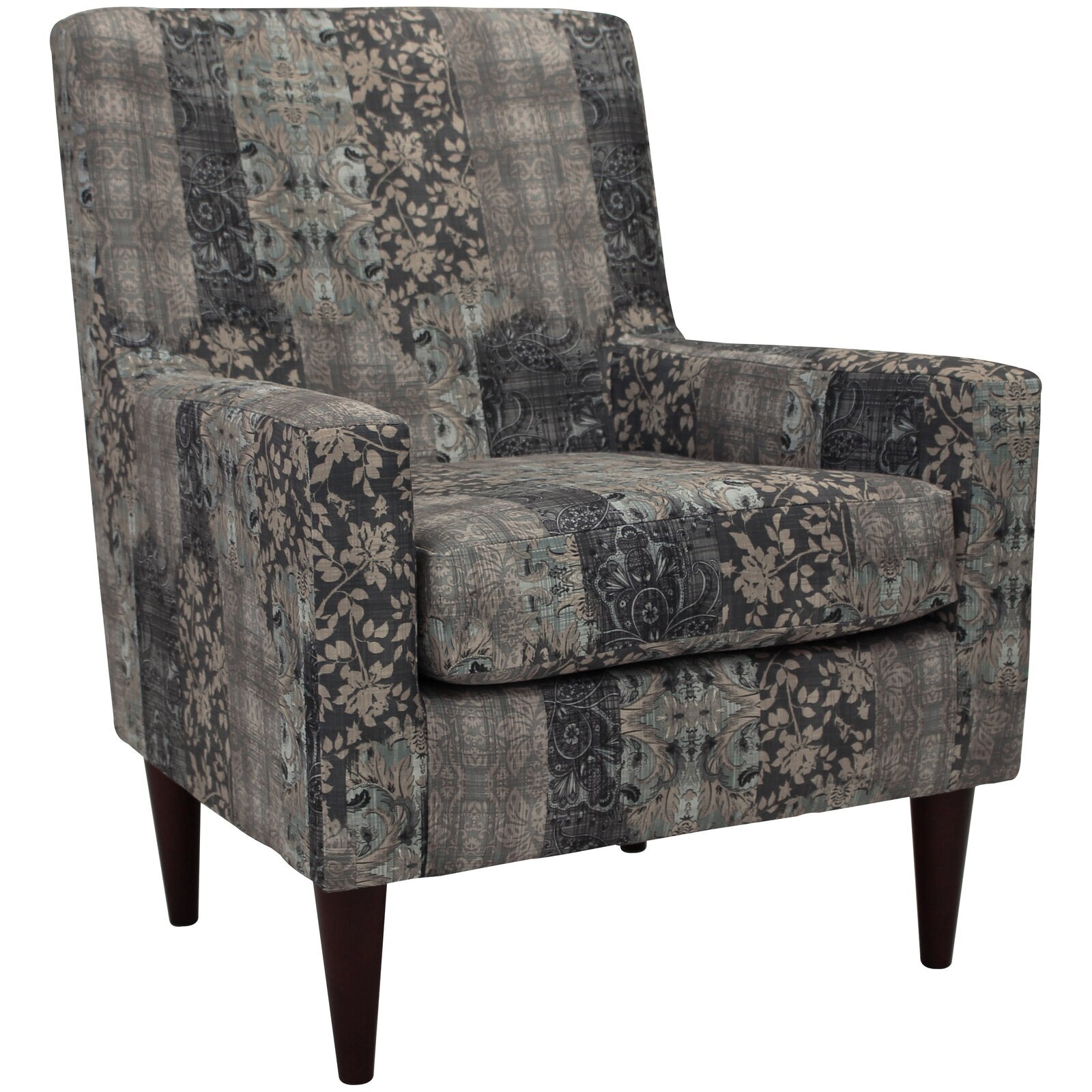 Wide Sophisticated Blended Patchwork Armchair