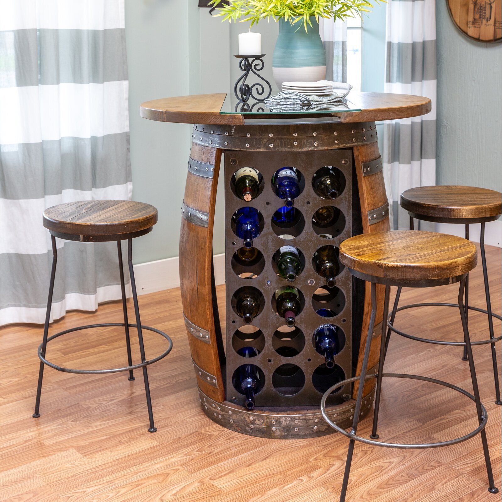 Wine Barrel Bar for Living Room