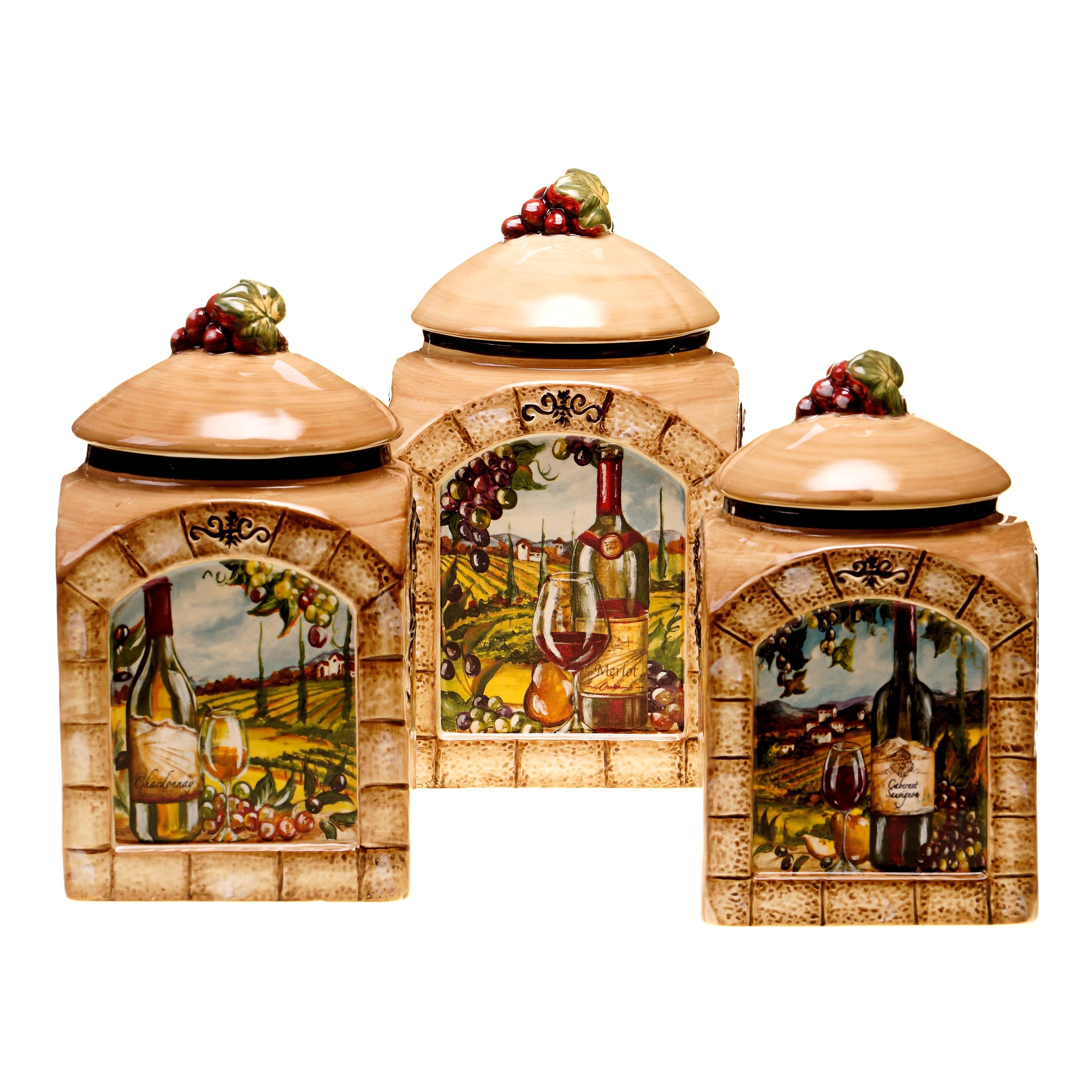 Wine themed Ceramic Unique Canister Sets