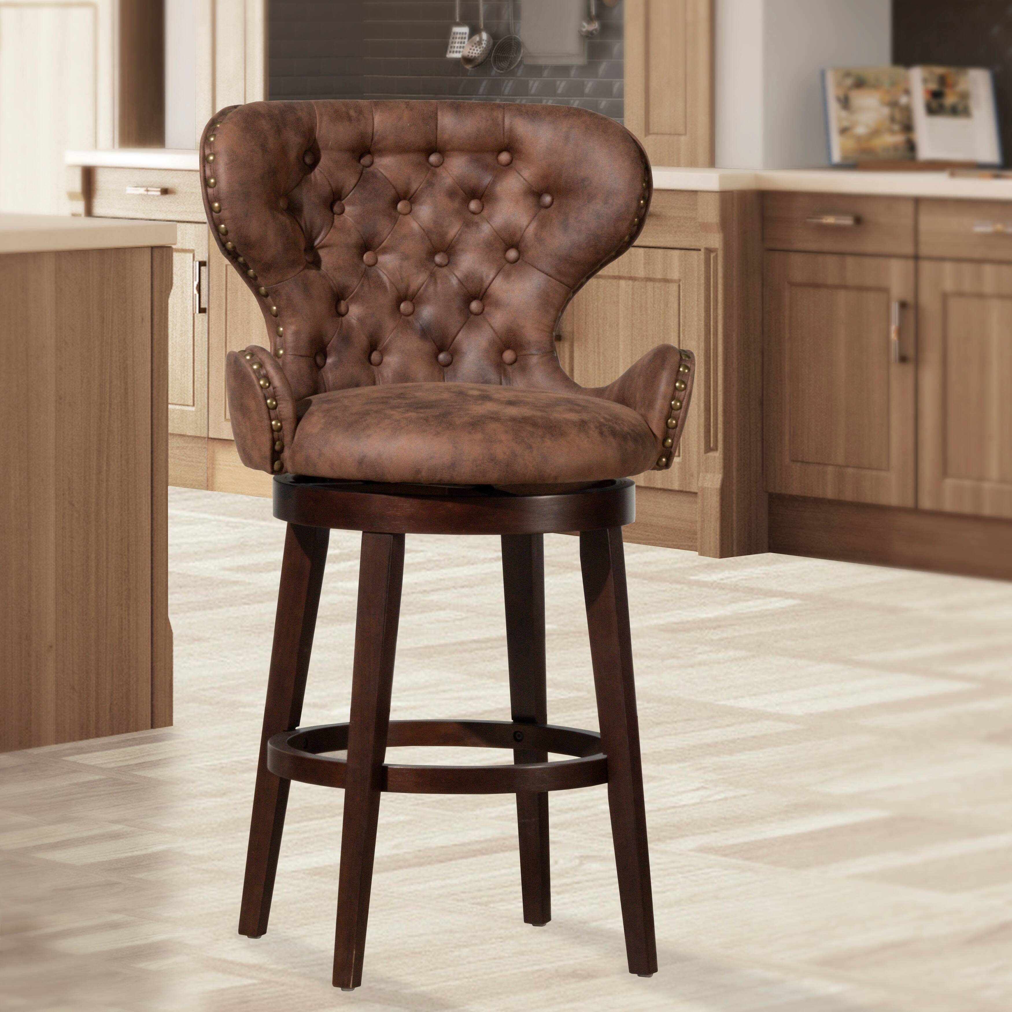 Wingback padded bar stools with backs and arms