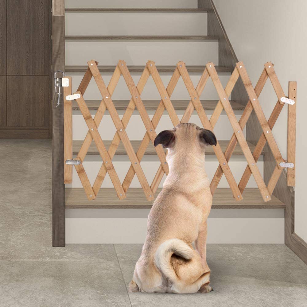 Wooden expanding 2024 pet gate