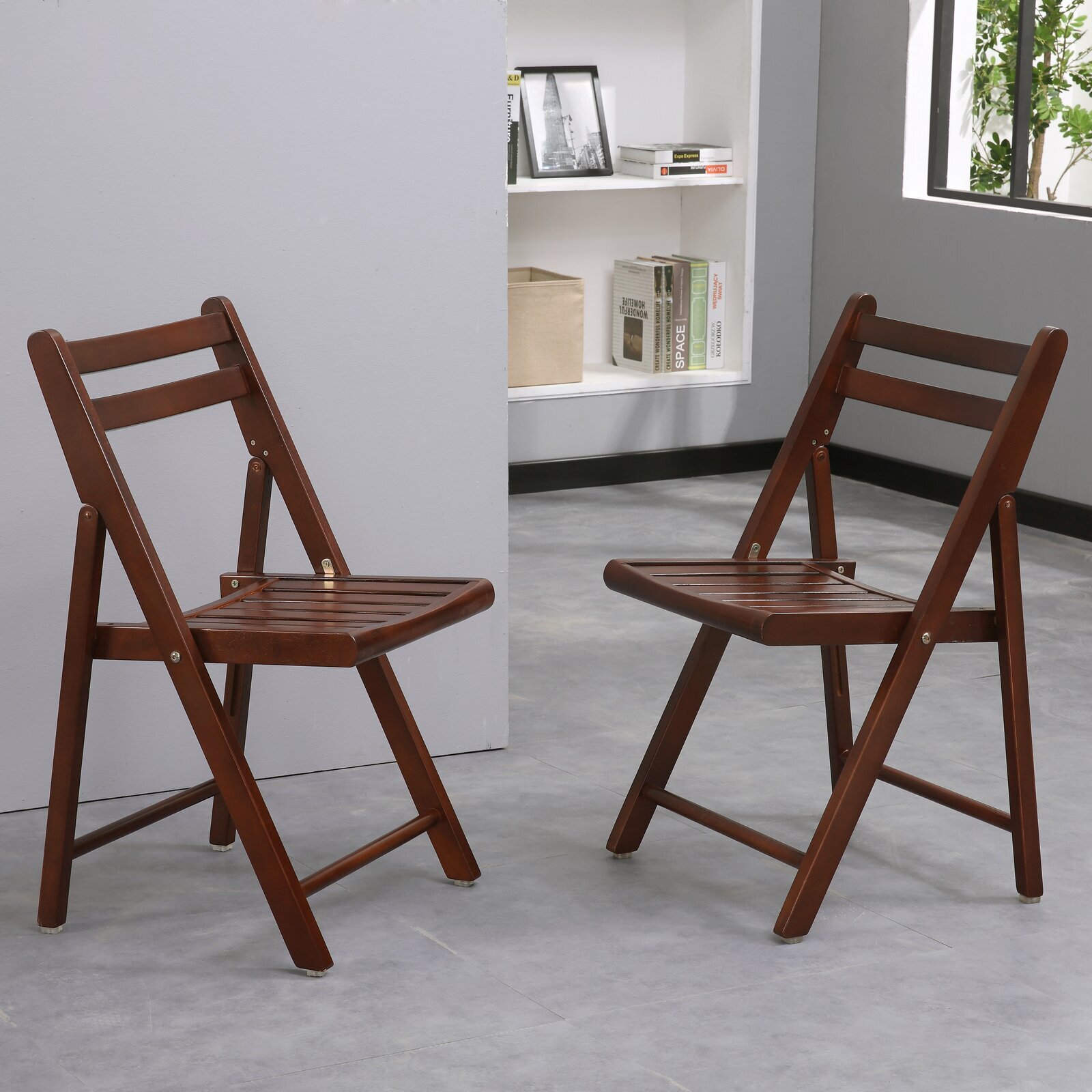 Wooden folding dining chairs